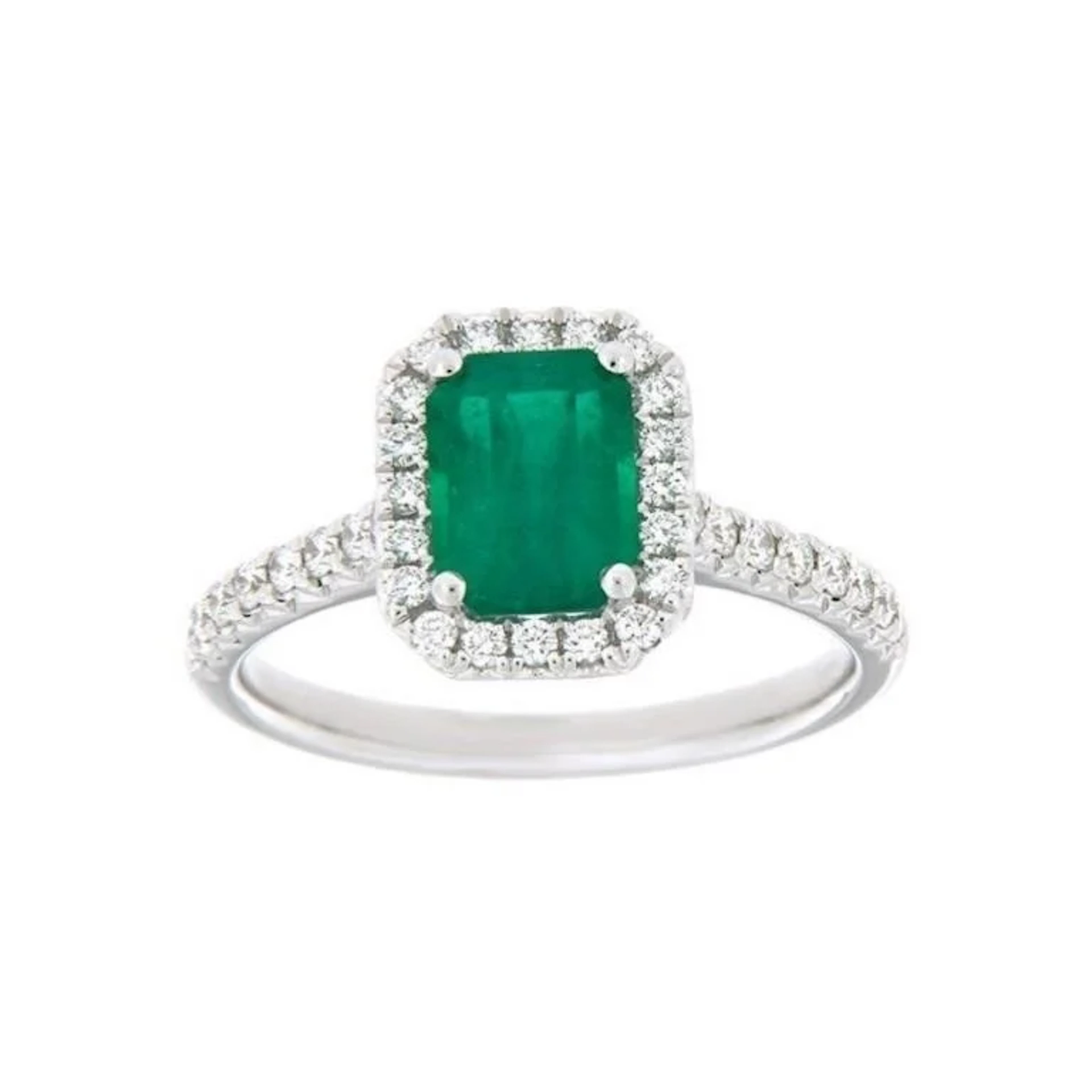 Emerald & Diamond 14k Gold Ring