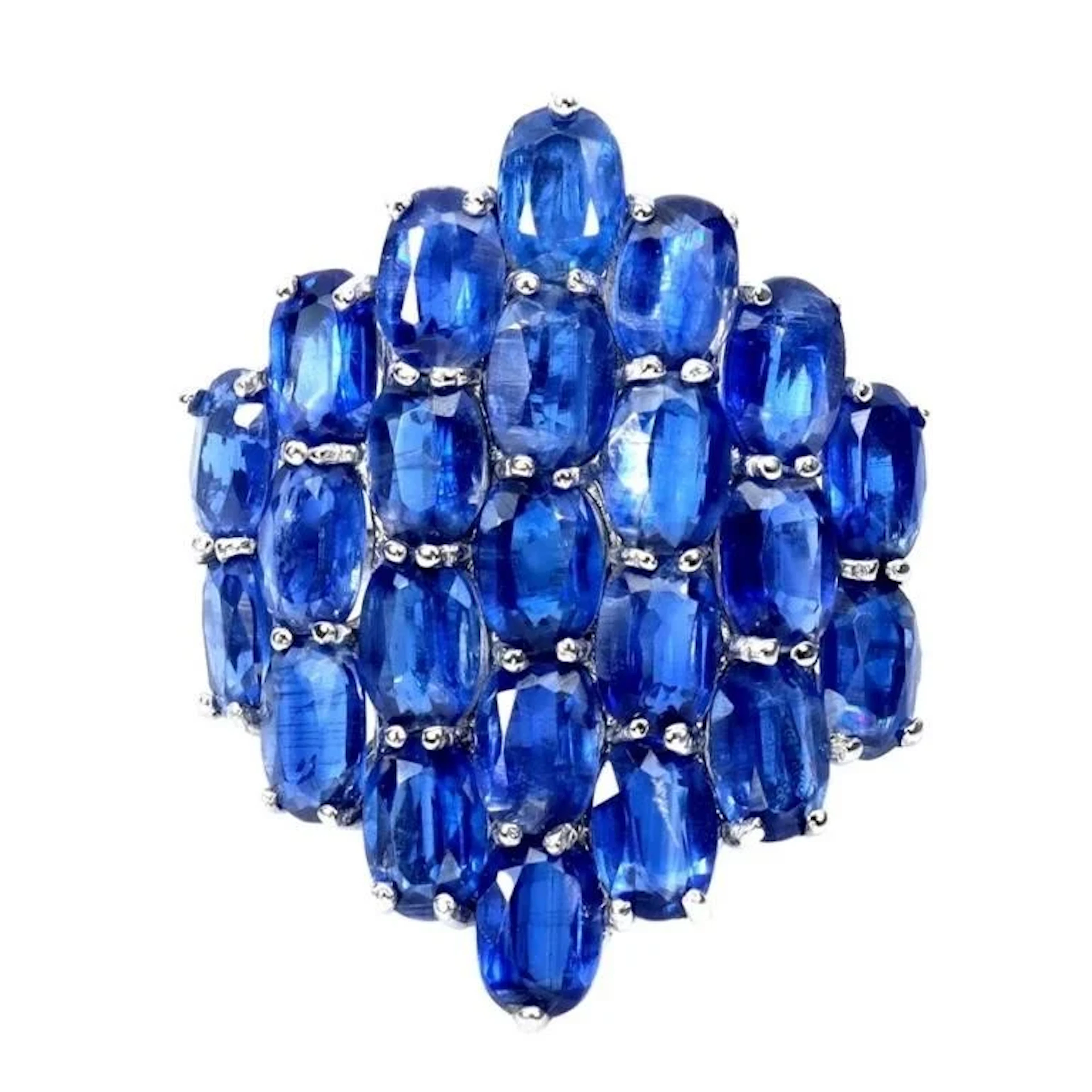 Natural Cornflower Blue Kyanite Ring