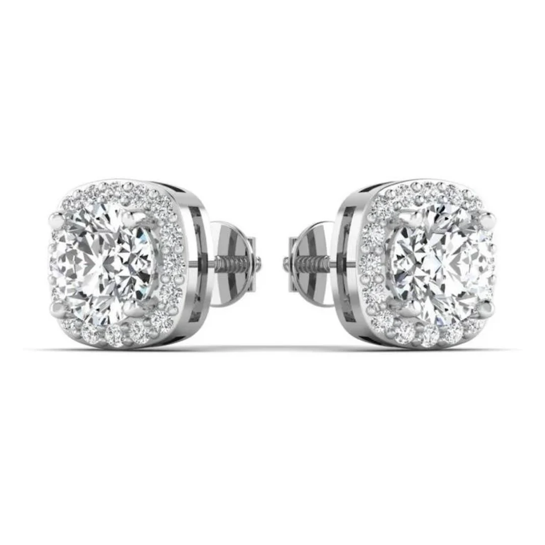 Gold & Lab Diamond 6.00 Cts Ear Studs
