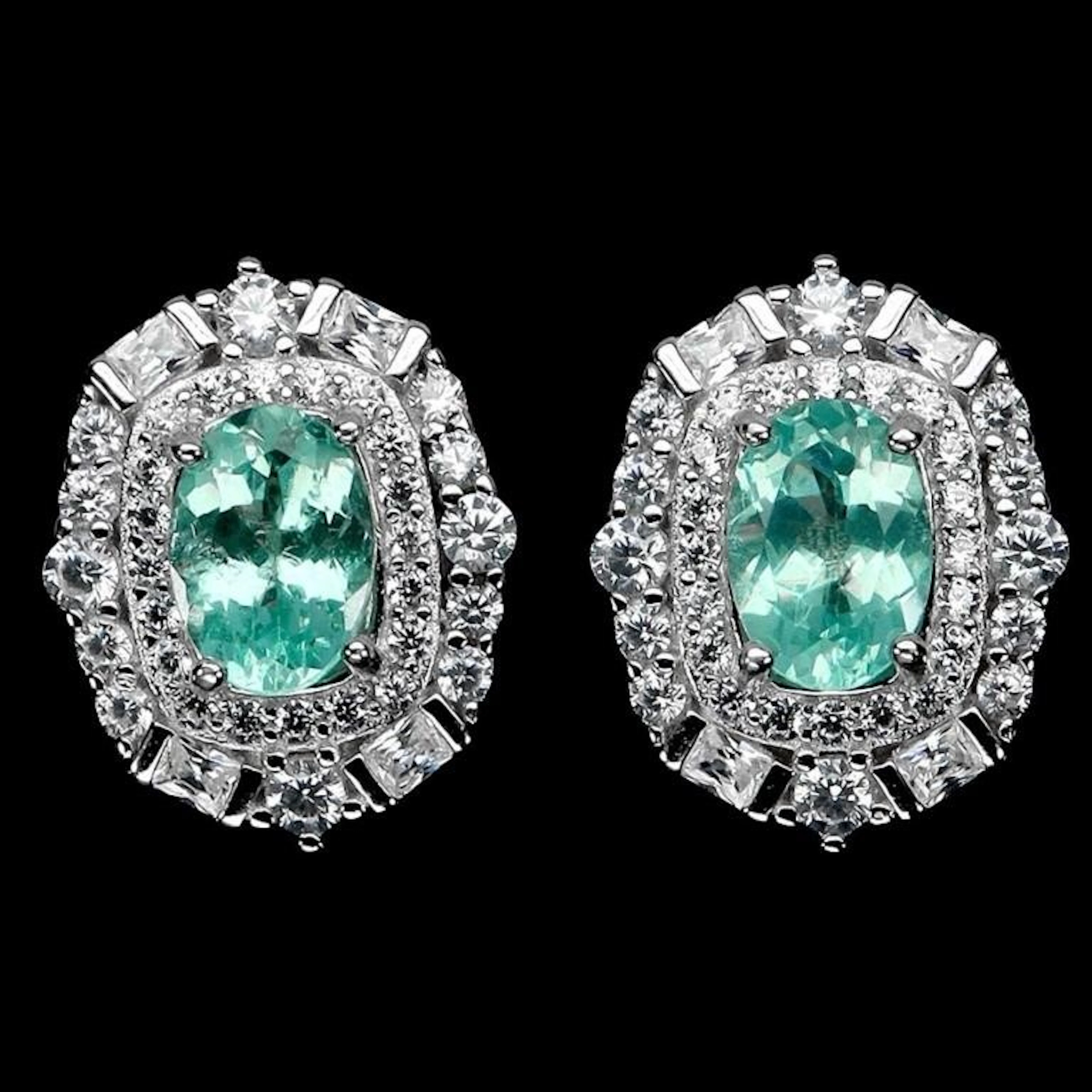 Natural Paraiba Brazil Apatite Earrings