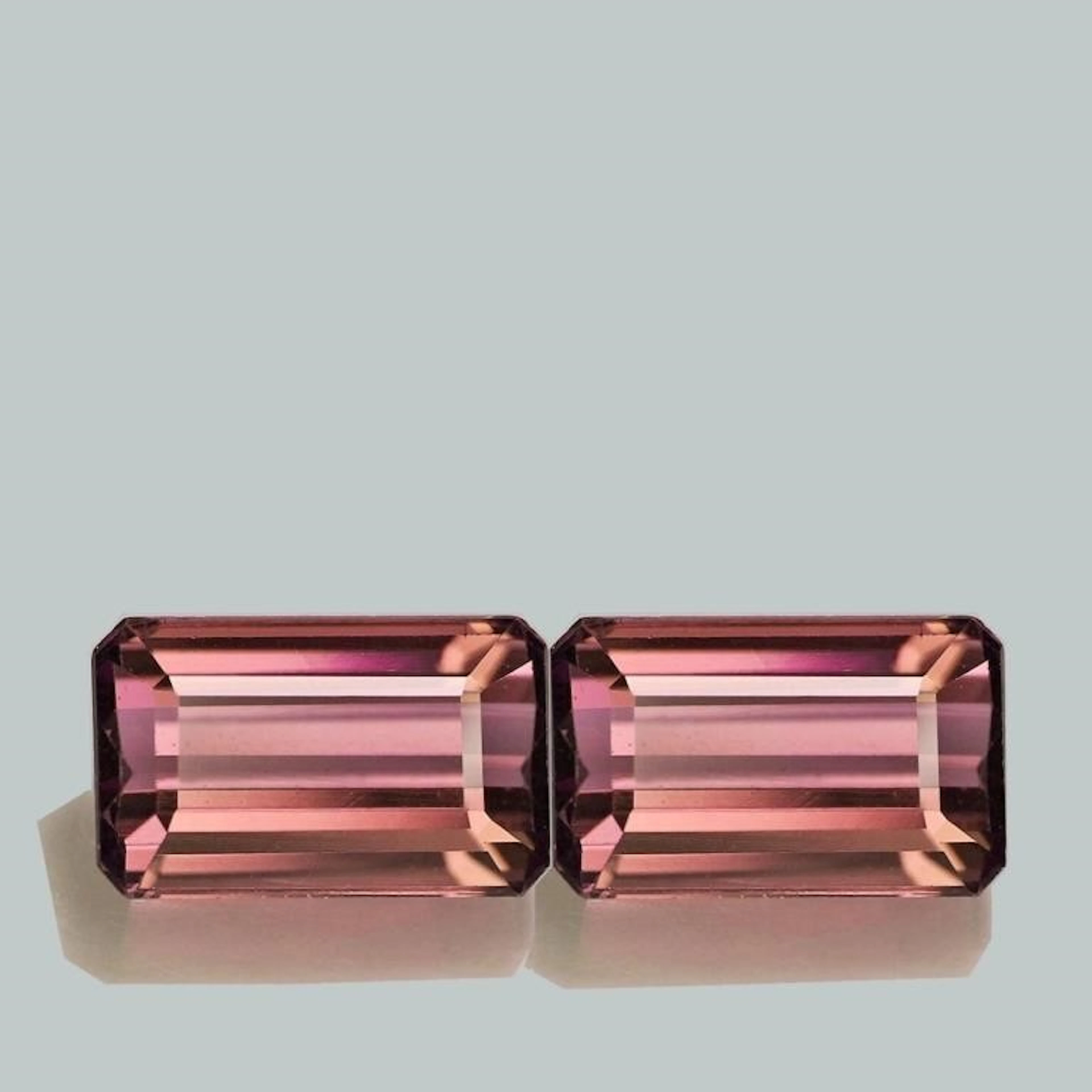 Natural Padparadscha Pink Tourmaline Pair { Flawle