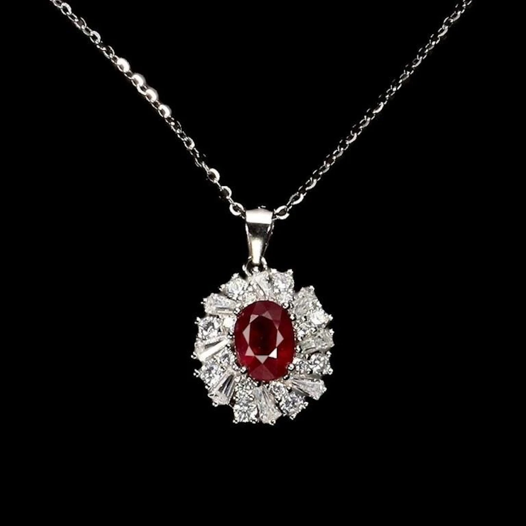 Natural Pigeon Blood Red Ruby Necklace