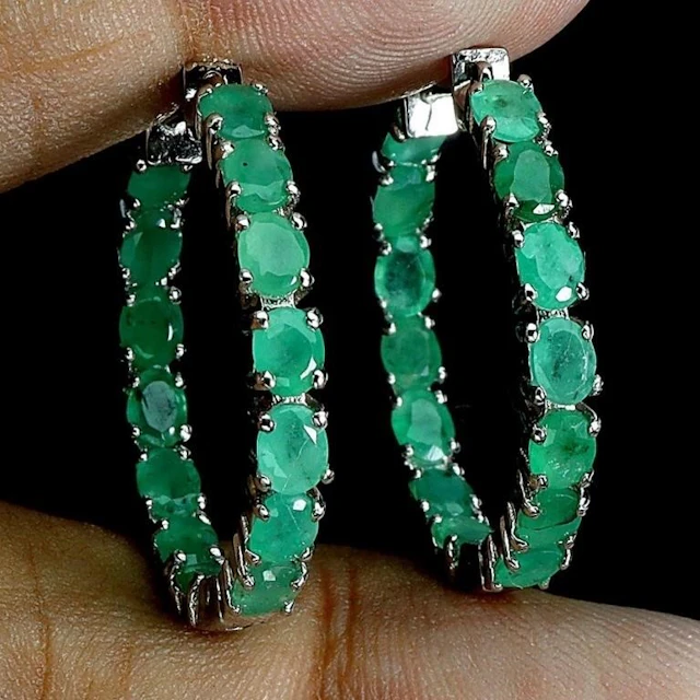 Natural Brazil Emerald Earrings