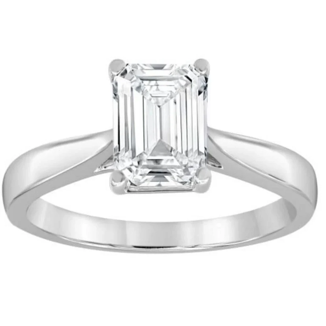 Gold & Lab Octagon Diamond 2 Cts Ring - E/VVS