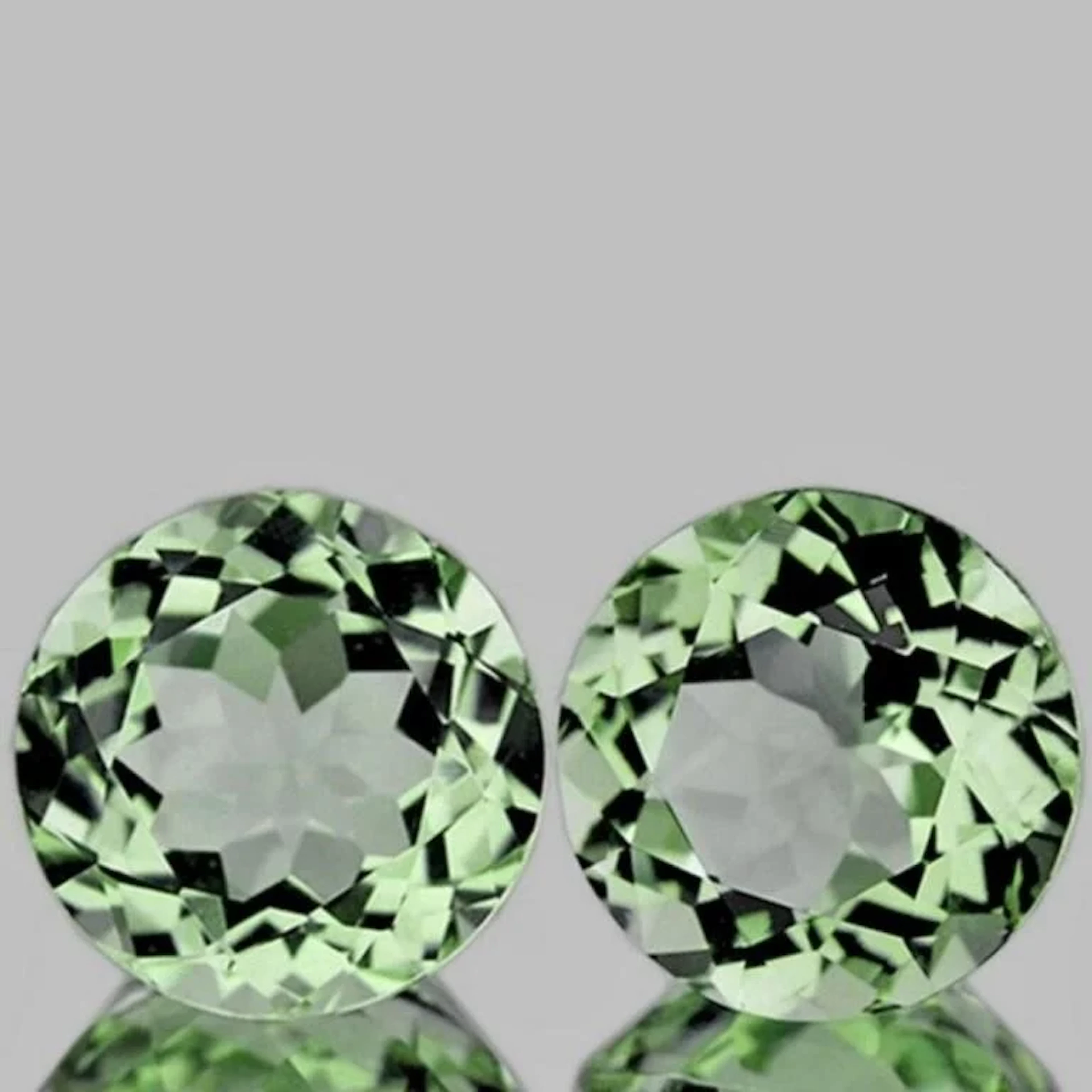 Natural Light Green Tea Amethyst Pair 12.00 MM - F