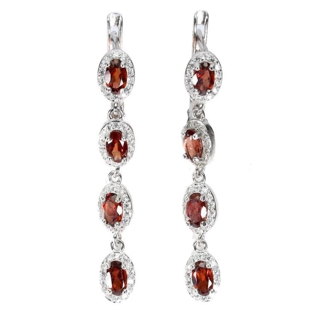 Nautral Mozambique Garnet Earrings