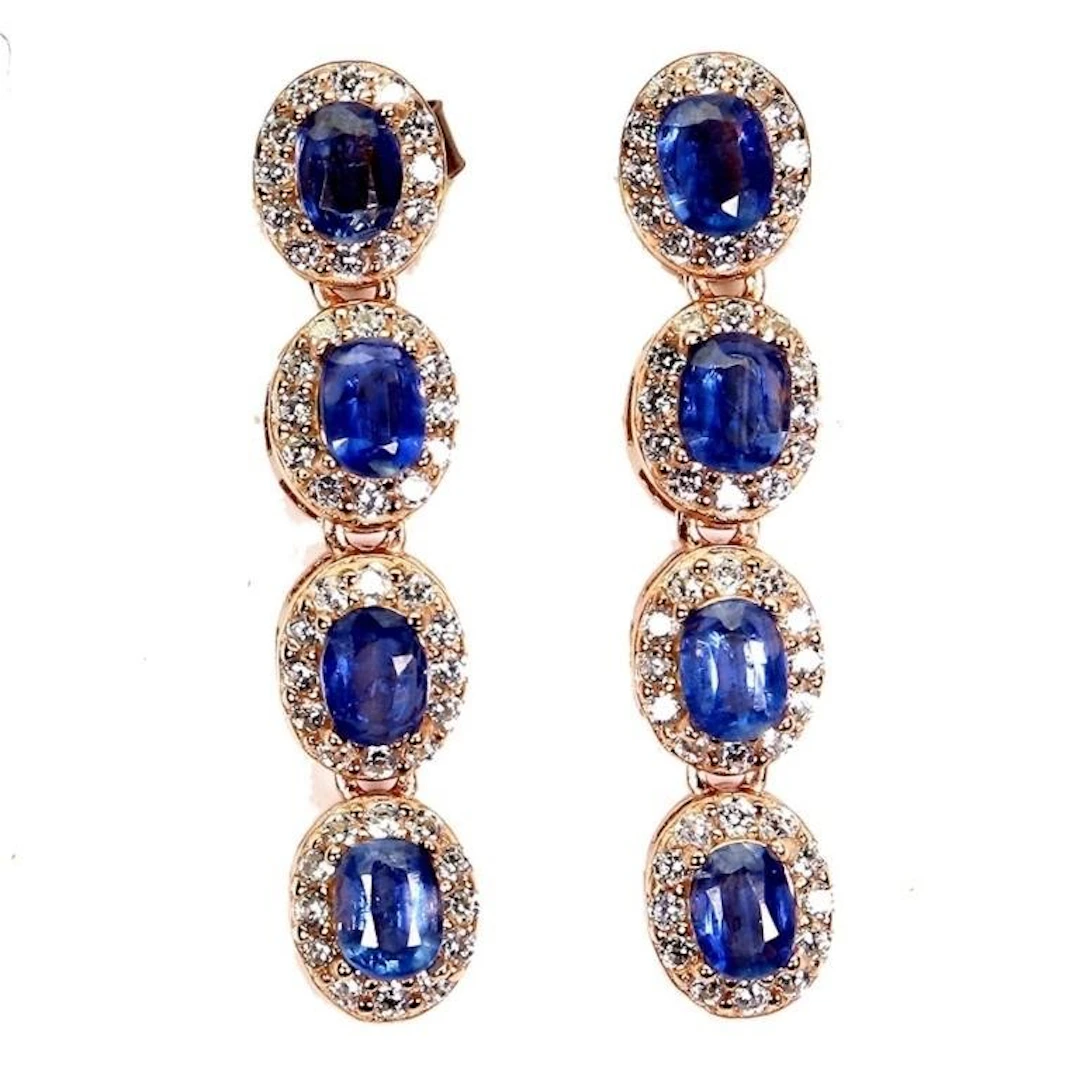 Natural Cornflower Blue Kyanite EarRings