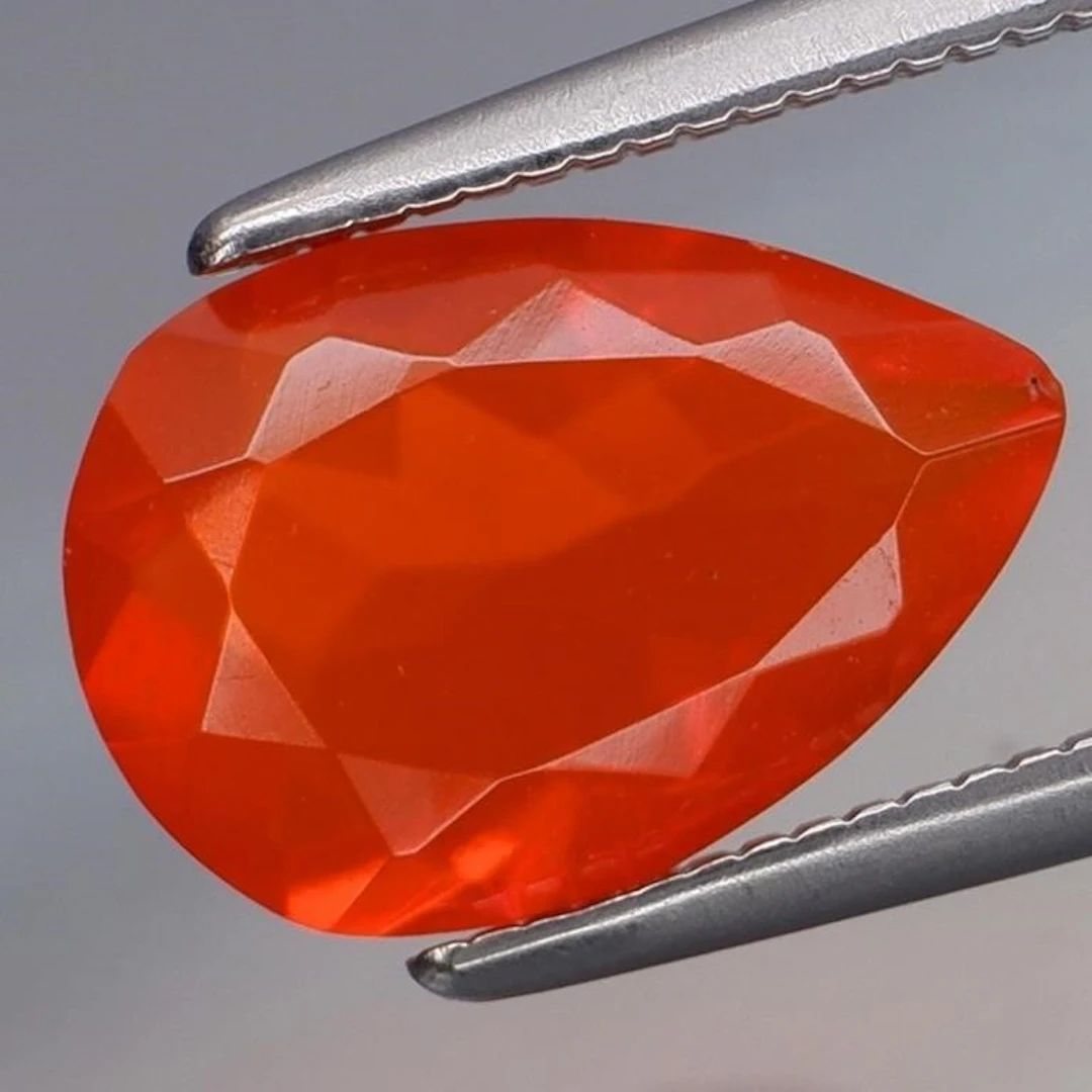 Natural Pear Shape Orange Mexican Opal 11 MM
