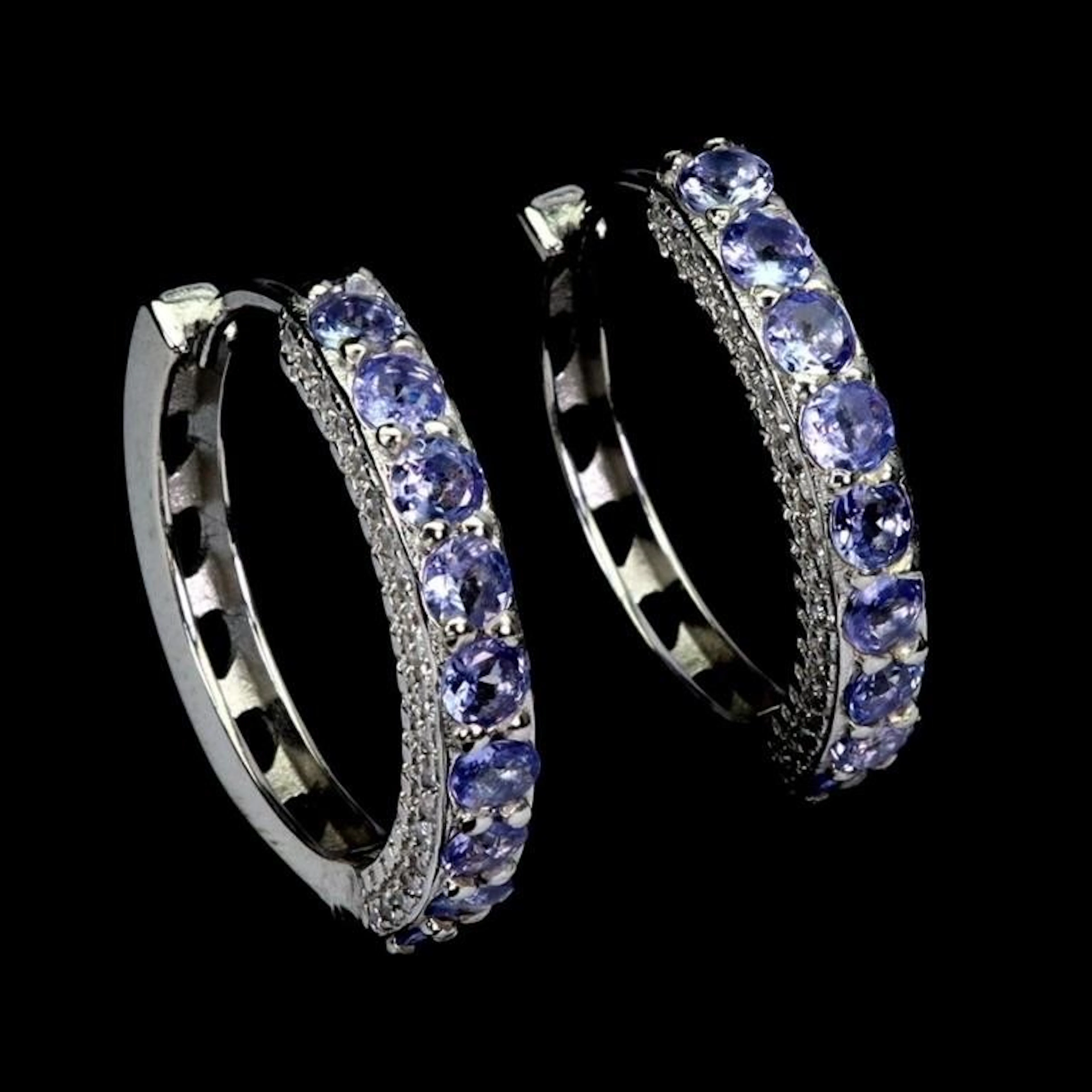 Natural Round Tanzanite Earrings