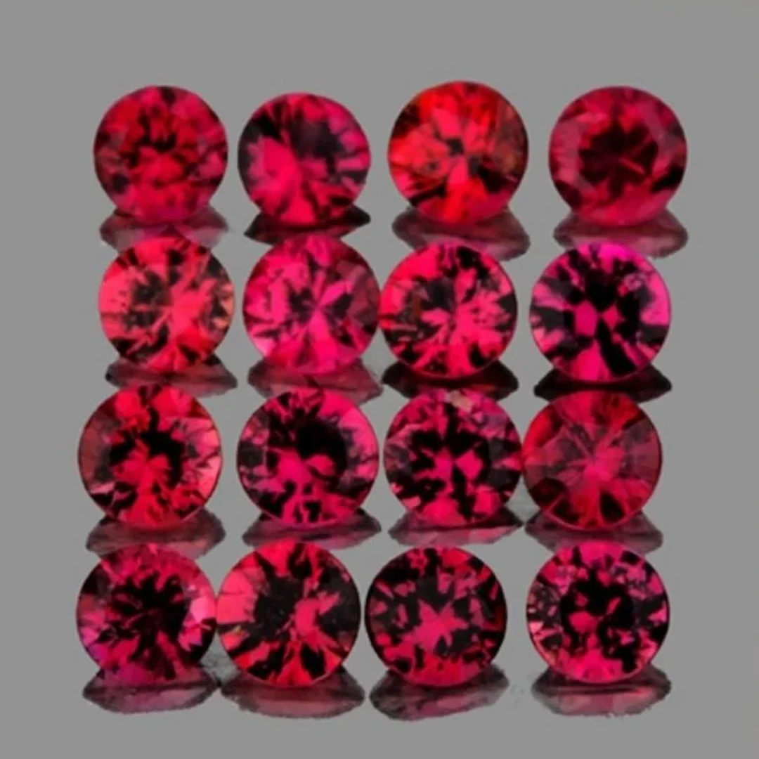 Natural Burma Red Spinel 16 Pcs{Flawless-VVS1}