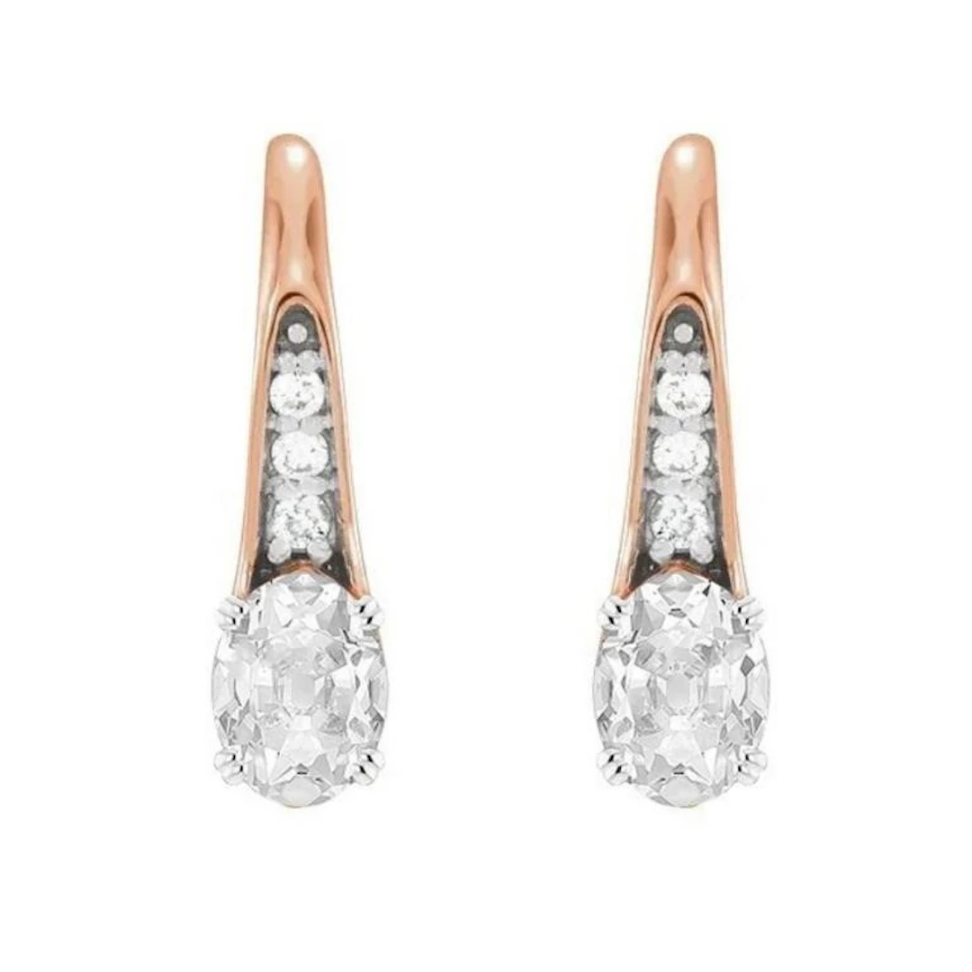 Gold & White Diamond 5.00 Cts Earrings