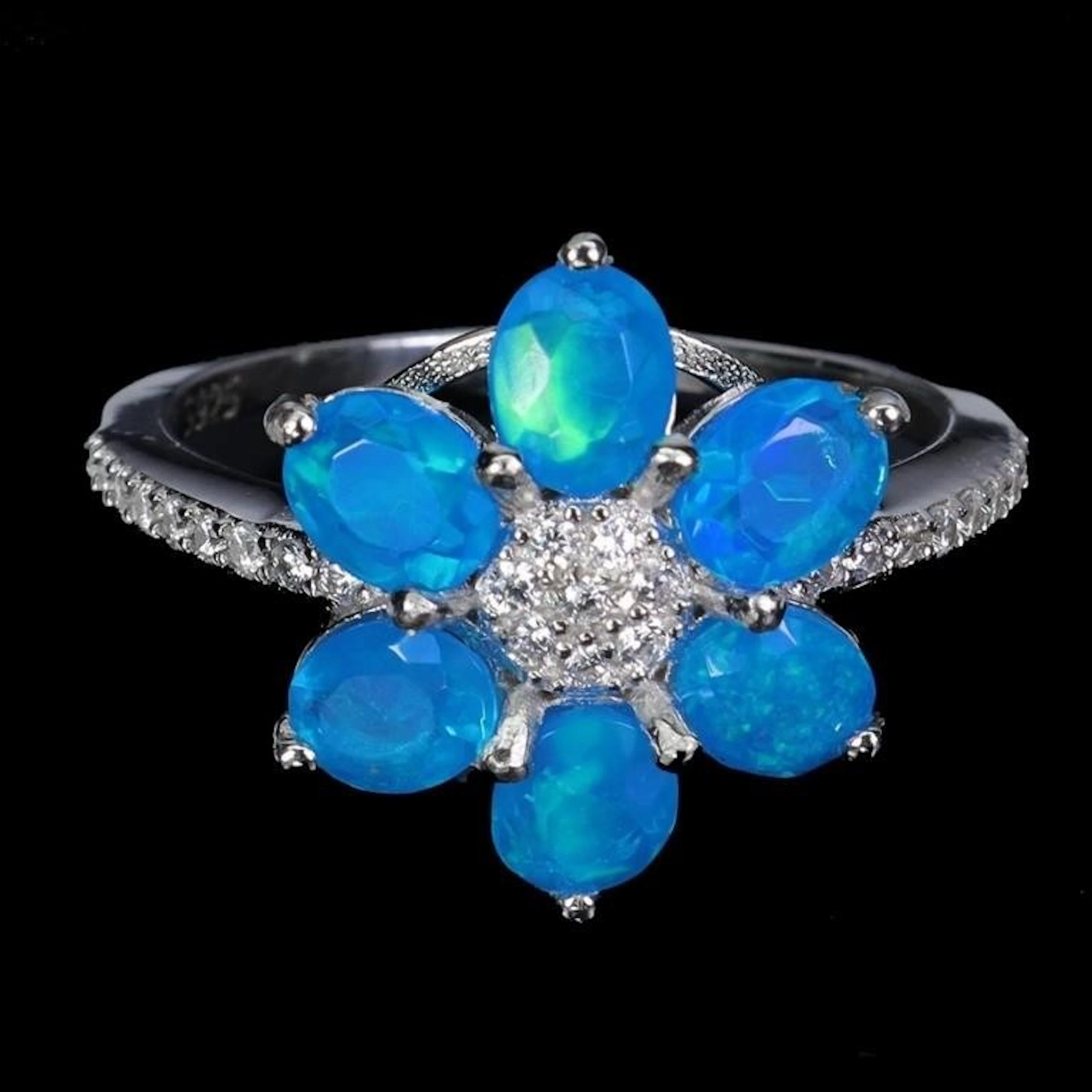 Natural Ethopian Blue Opal Ring