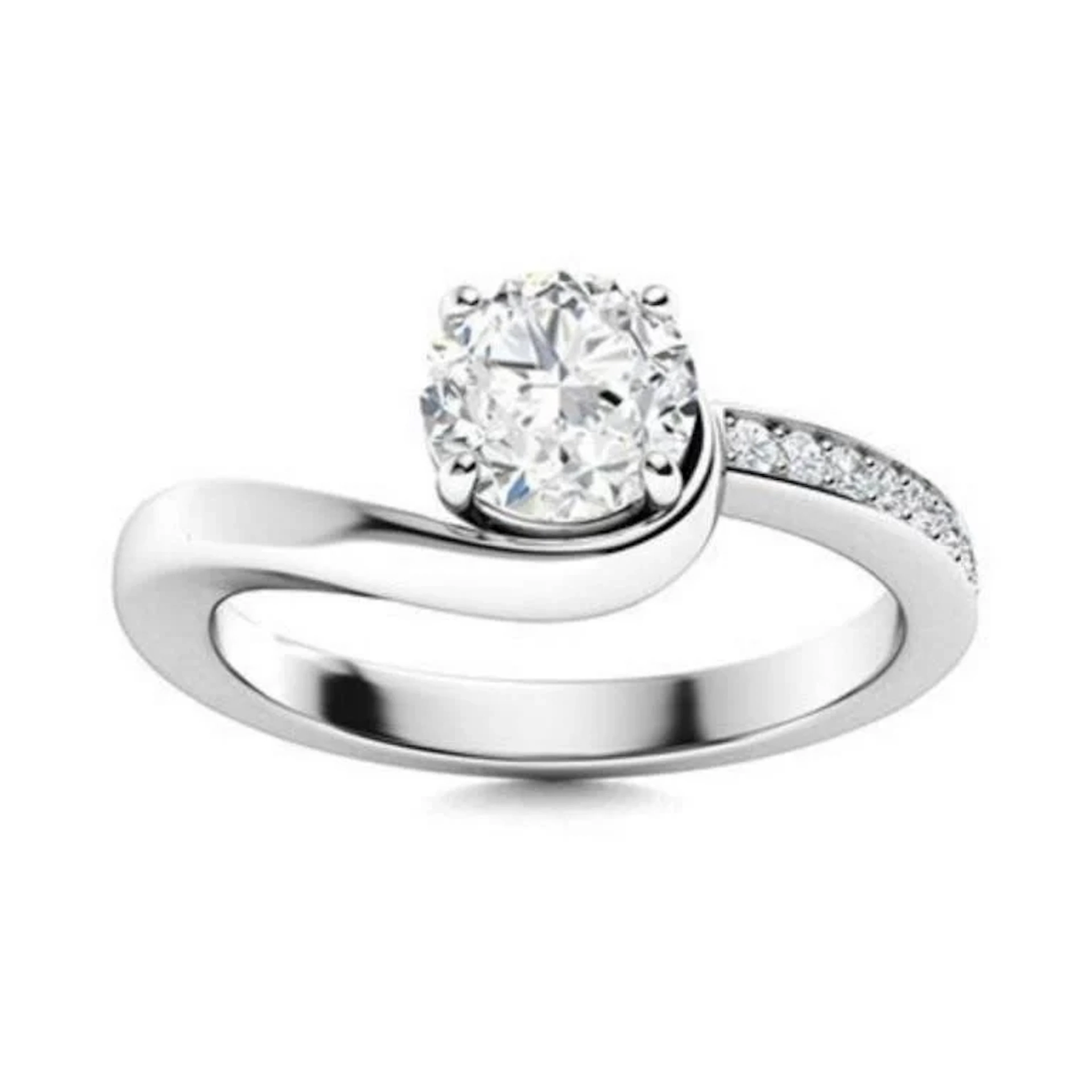 Gold & White Diamond 2 Cts Ring - E/VVS