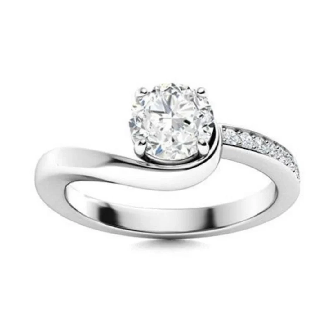 Gold & White Diamond 2 Cts Ring - E/VVS