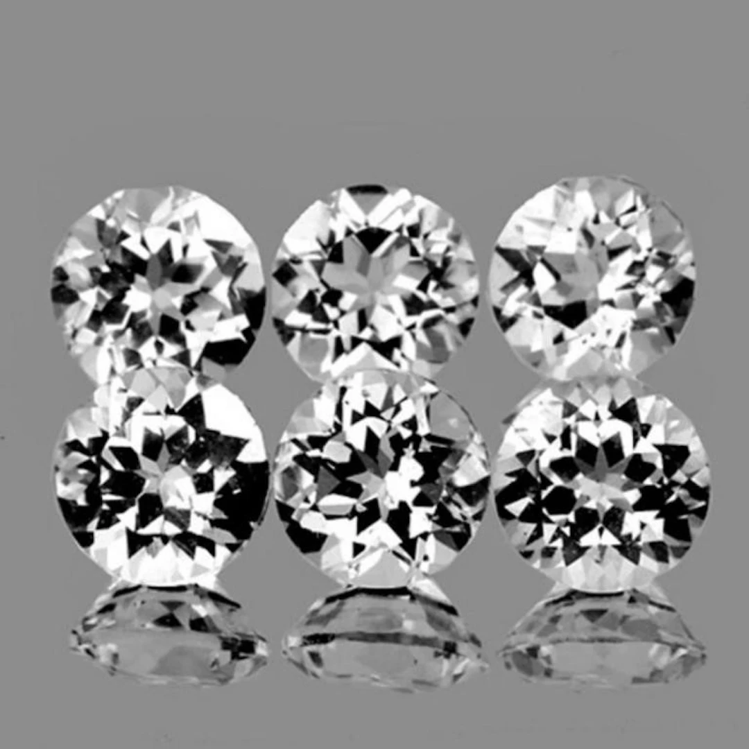 Natural White Topaz 6.00 MM {Flawless-VVS1}