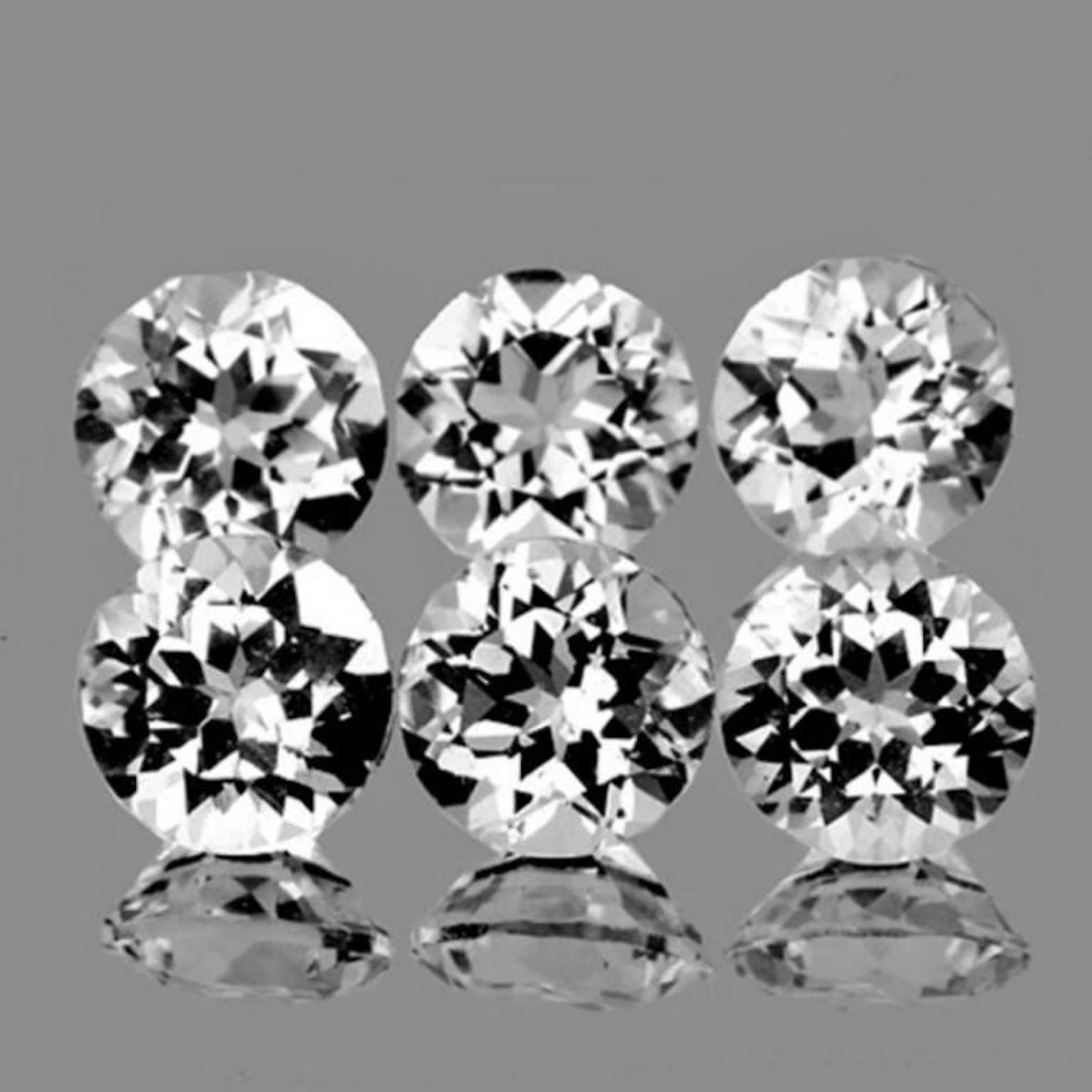 Natural White Topaz 6.00 MM {Flawless-VVS1}