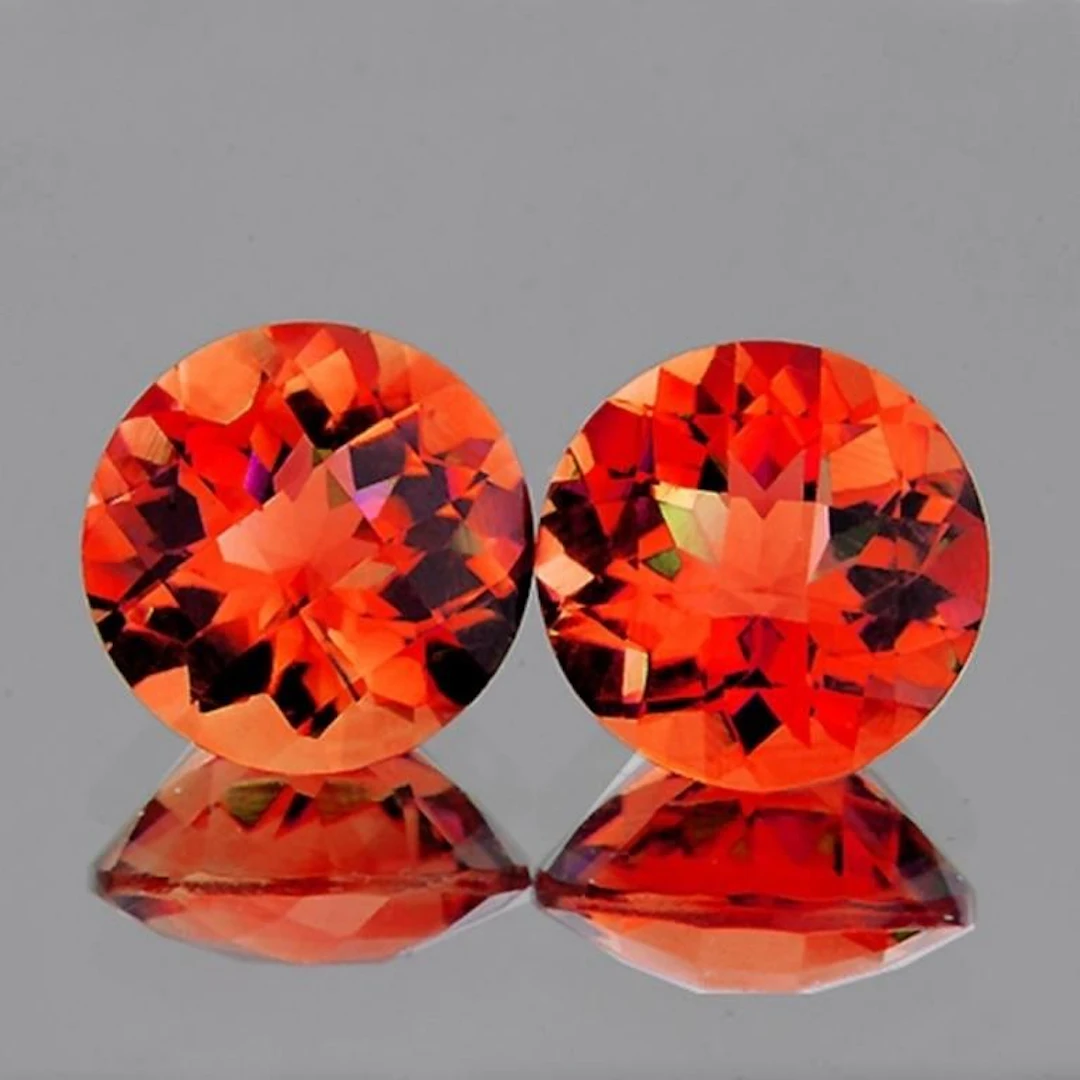 Natural Orange Andesine Pair [Flawless-VVS]