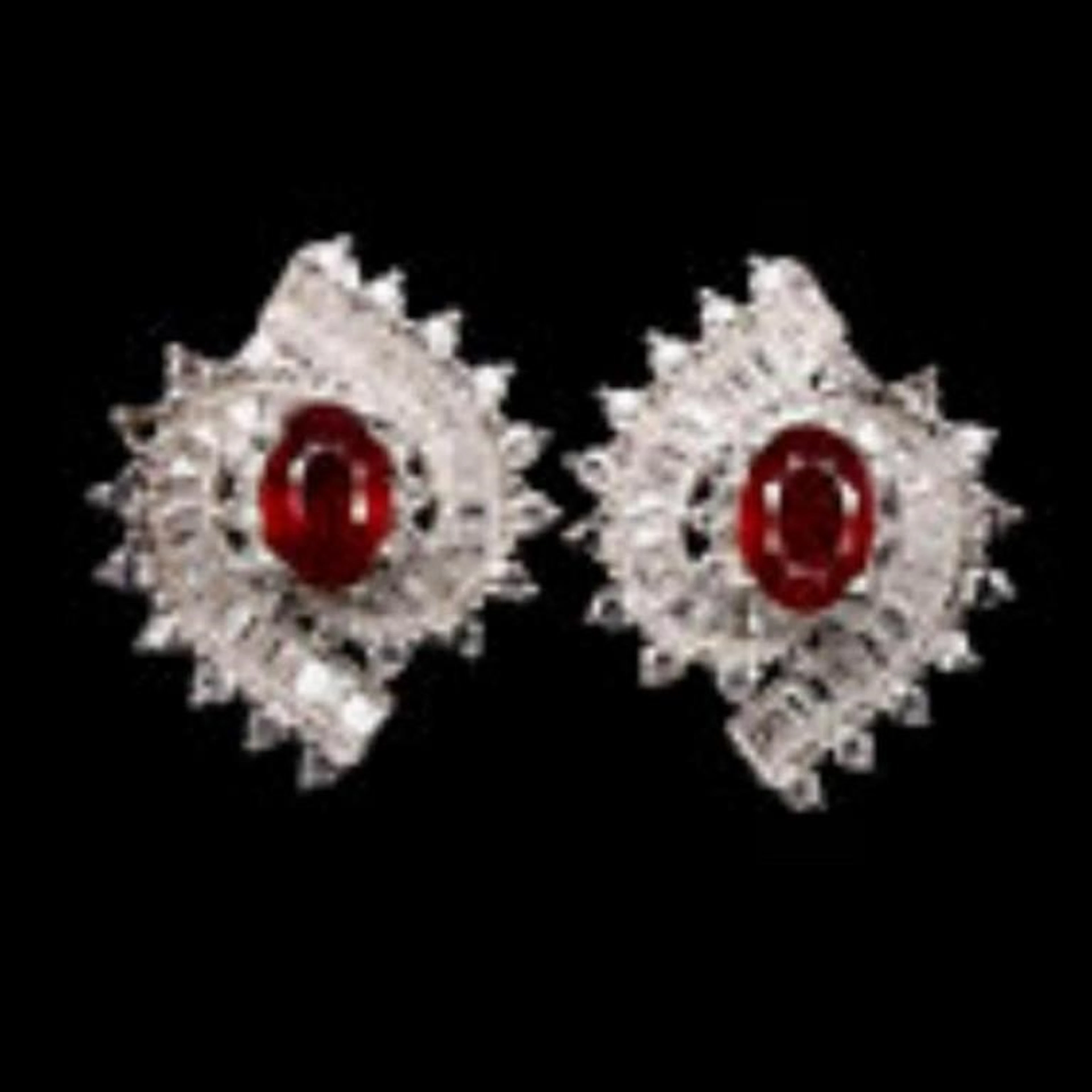 Genuine Oval Cut 7x5 mm Top Blood Red Ruby Earrin