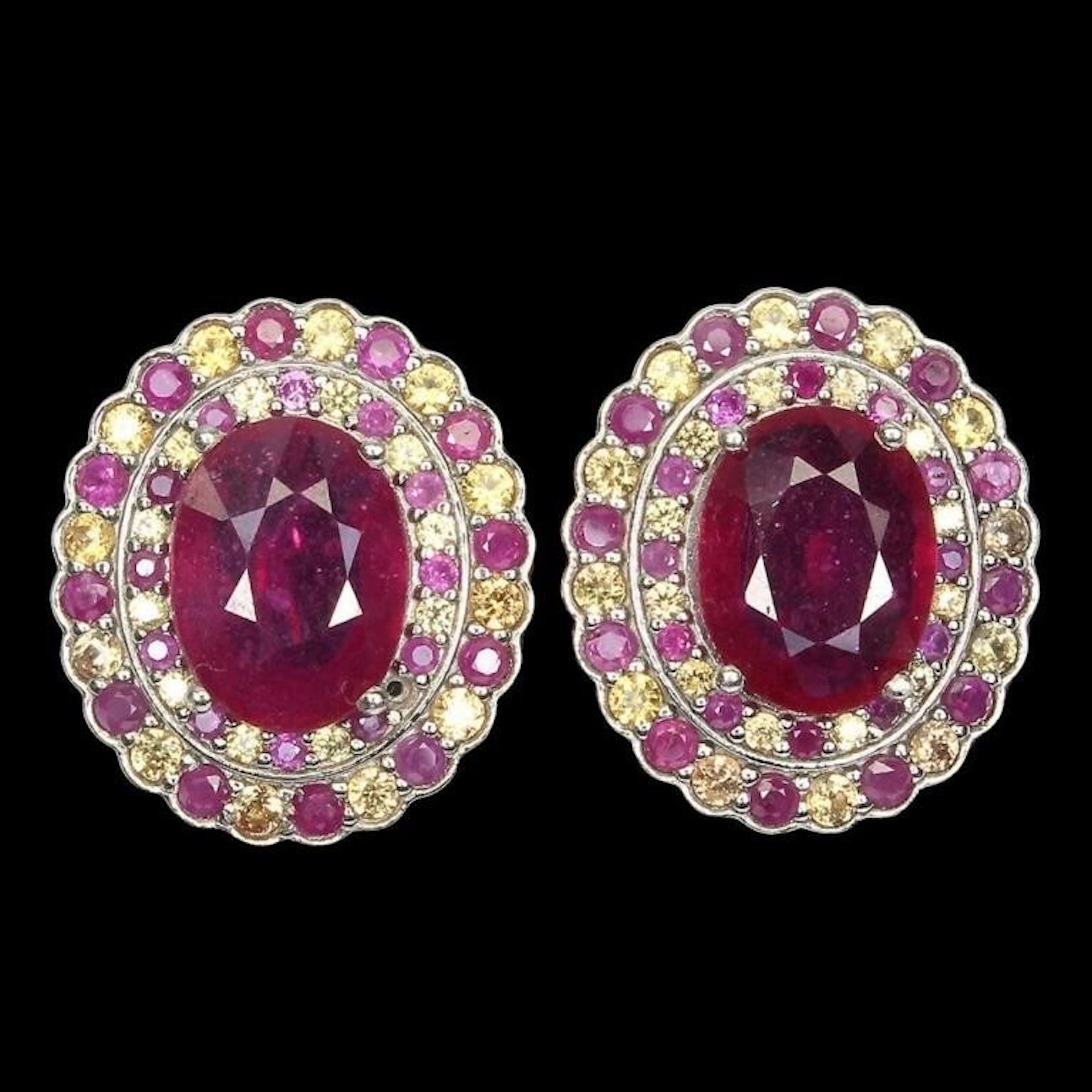 Natural Ruby & Sapphire Earrings