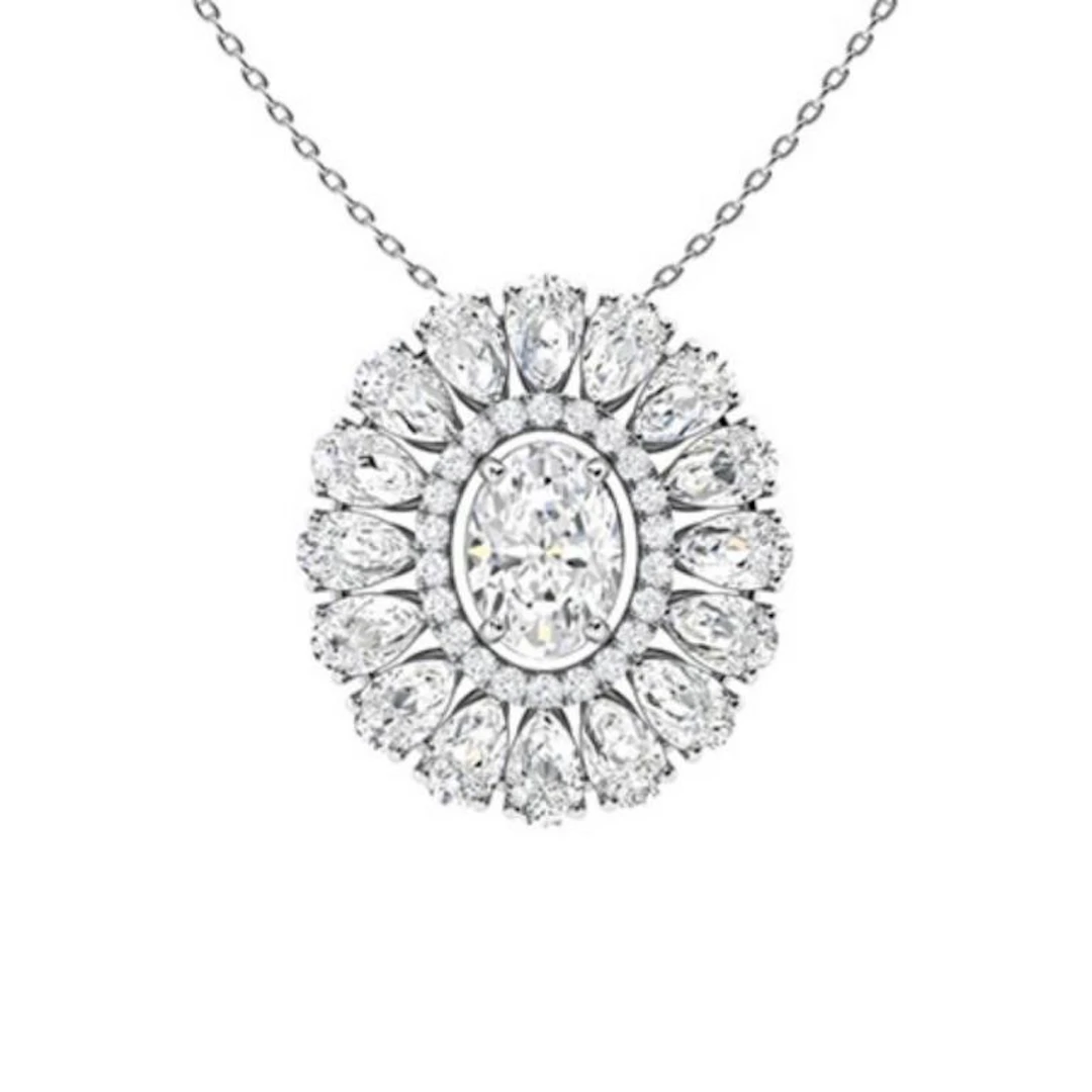 Gold & White Diamonds 3.50 Cts Necklace - E/VVS