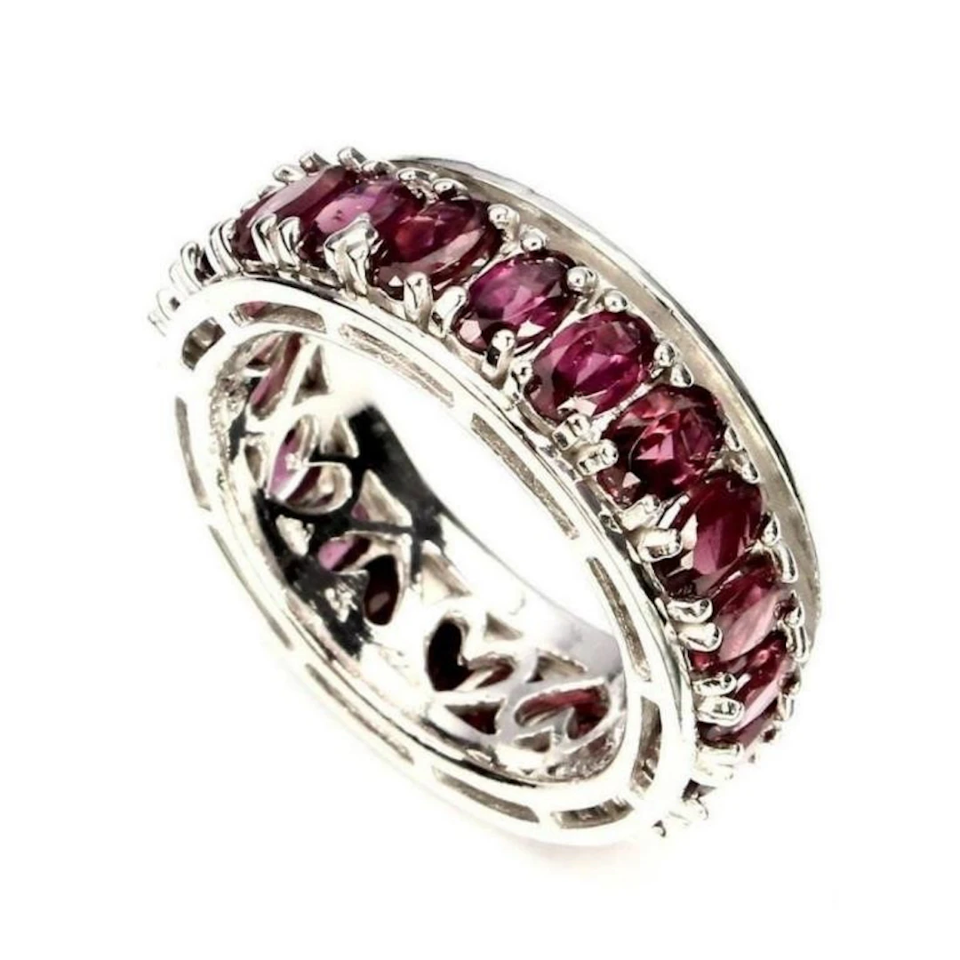 Natural Pink Raspberry Rhodolite Garnet Ring