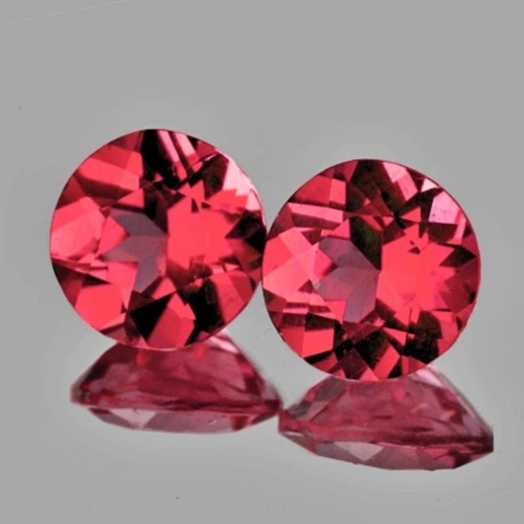 Natural Padparadscha Pink Tourmaline Pair { Flawle