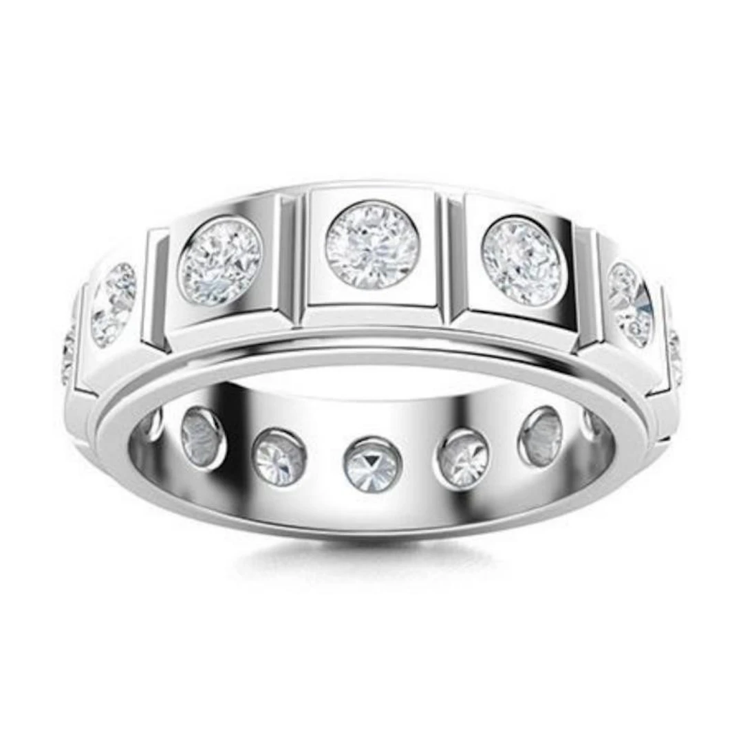 Gold & White Diamond 2 Cts Eternity Ring