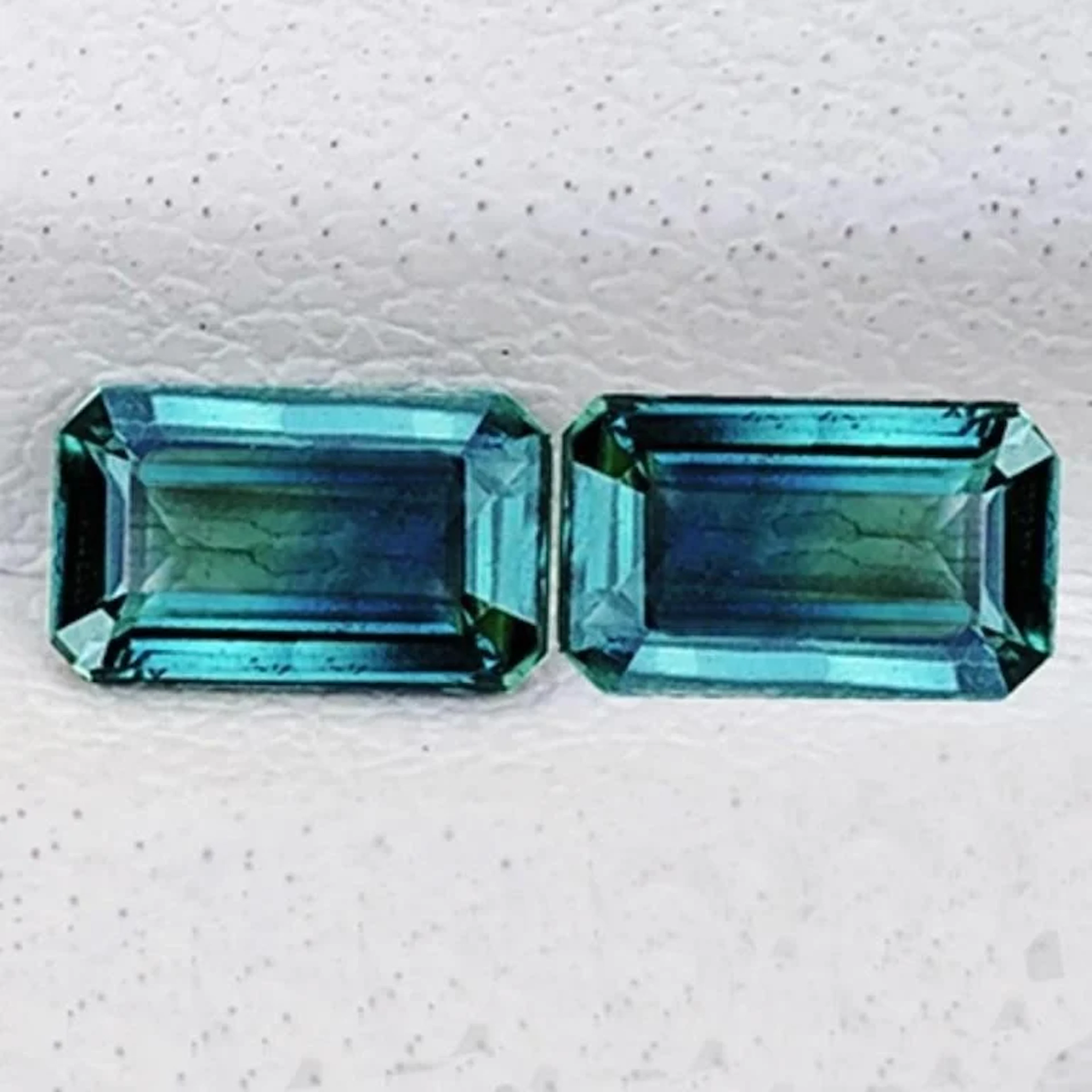 Natural Teal Blue Green Sapphire Pair {Flawless-VV