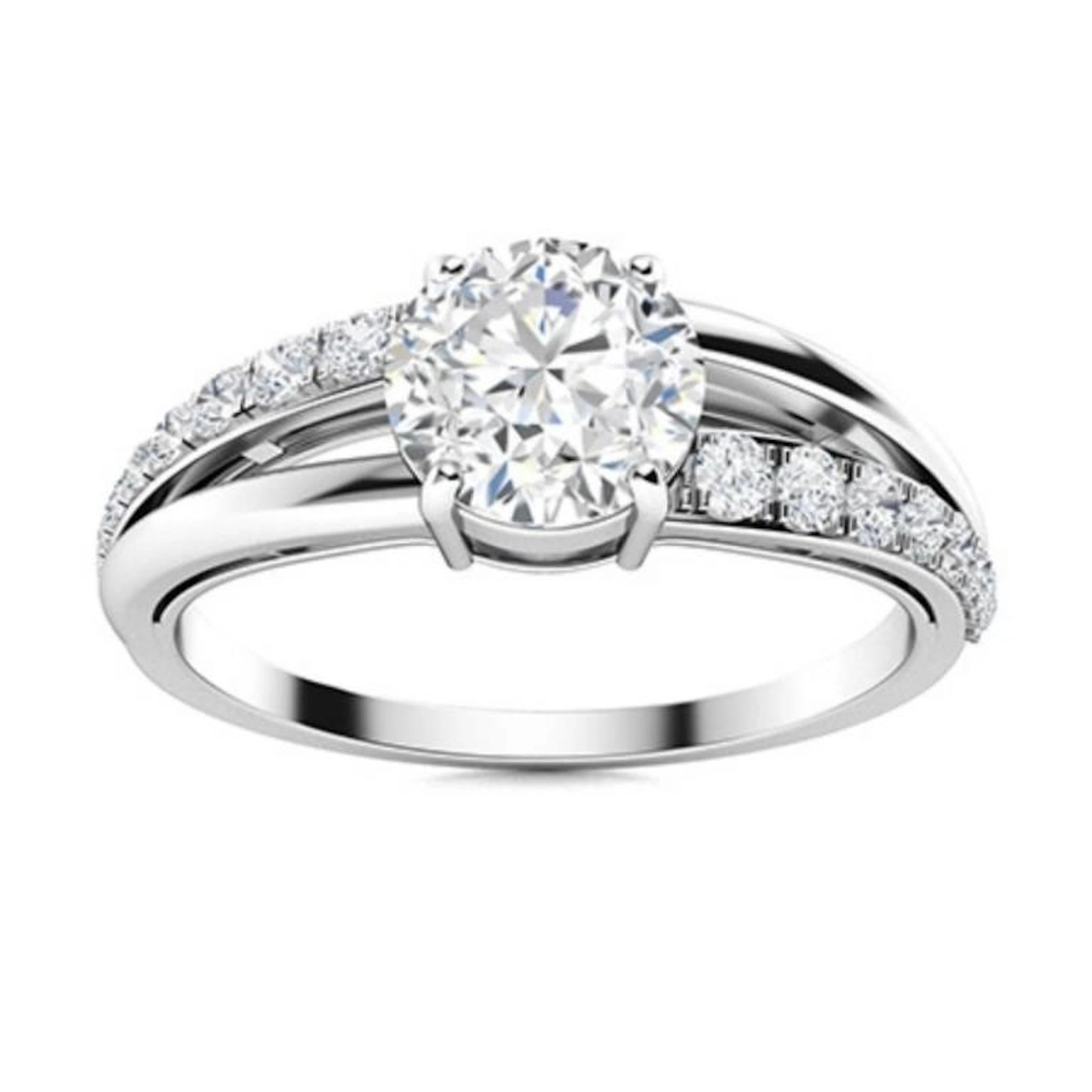 Gold & Brilliant White Diamond 1.50 Cts Ring - E/V
