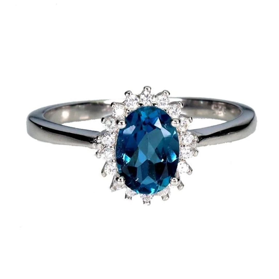 Natural Brazil London Blue Topaz Ring