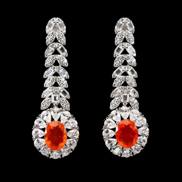Natural Mexican Orange Opal Earrings