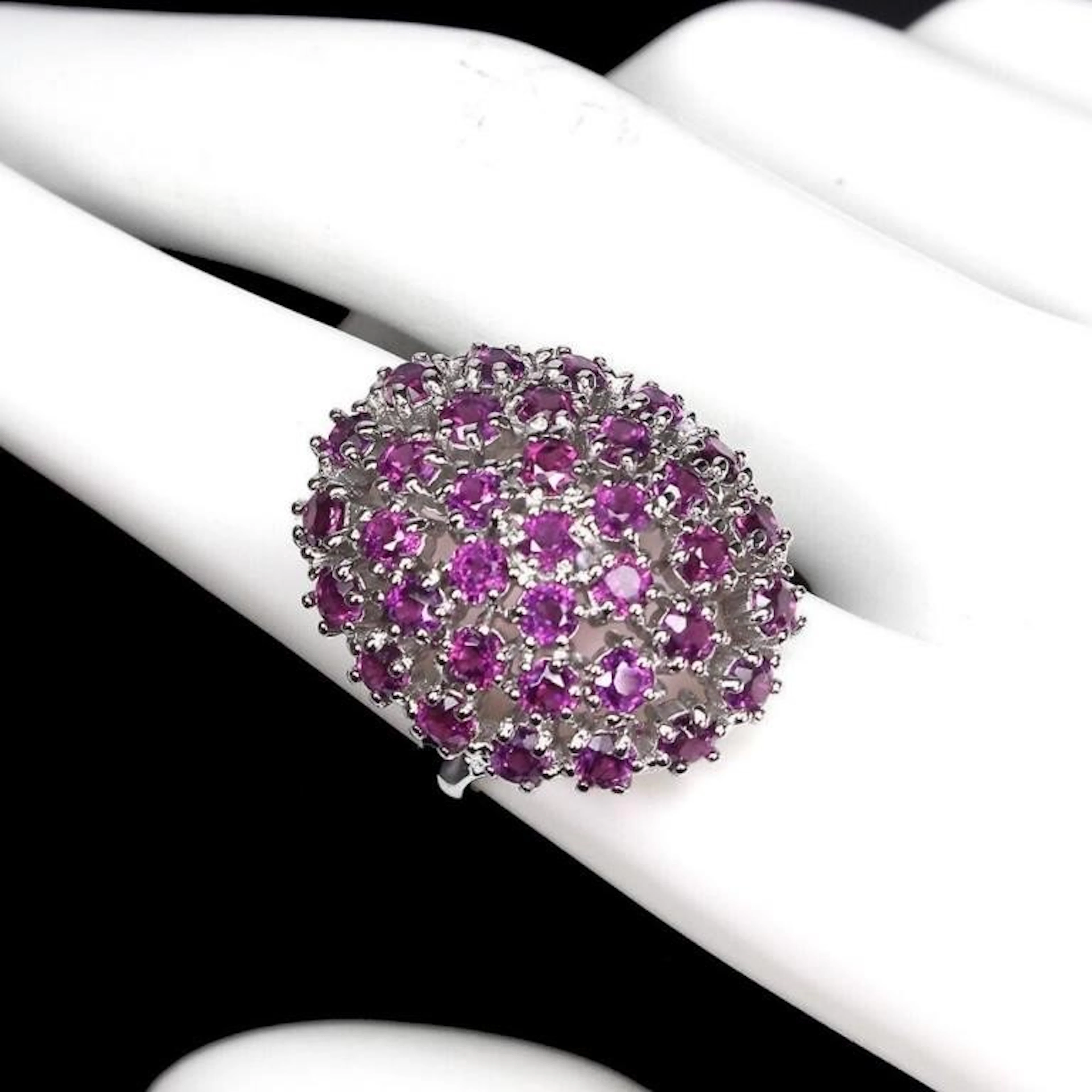 Natural Unheated Rhodolite Garnet Ring