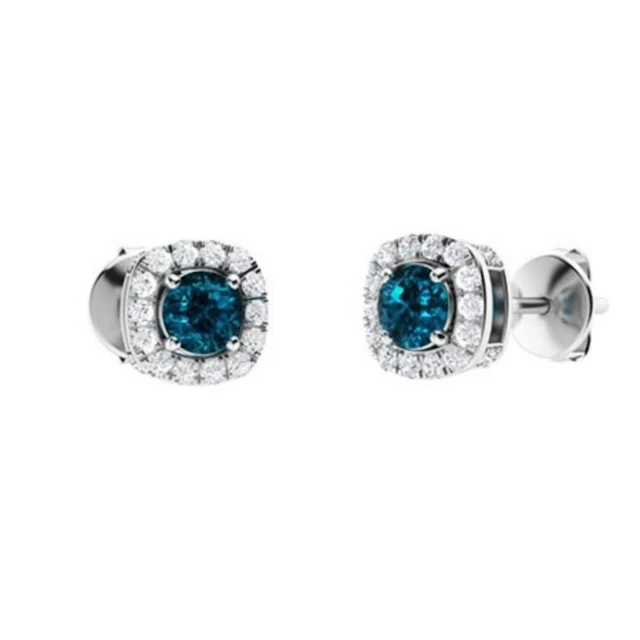 Gold Natural London Topaz Diamonds EarStuds