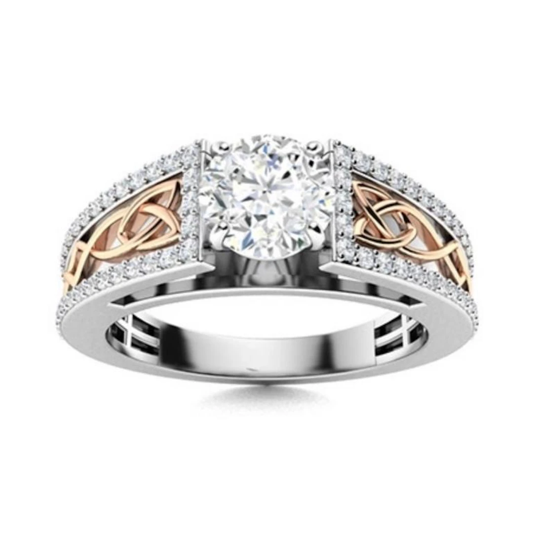 Gold & Brilliant White Diamond 2.50 Cts Ring - E/V