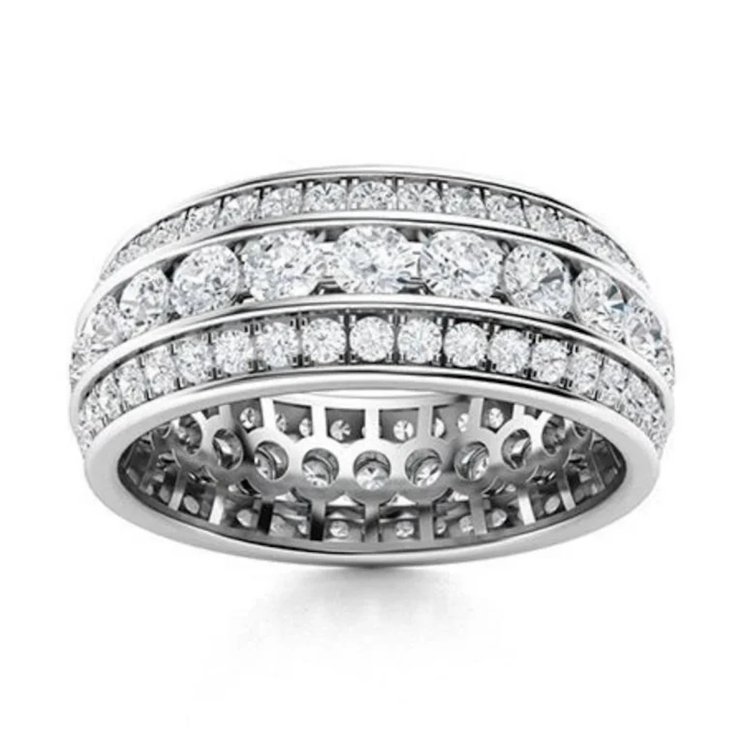 Gold & White Diamond 7.00 Cts Eternity Ring
