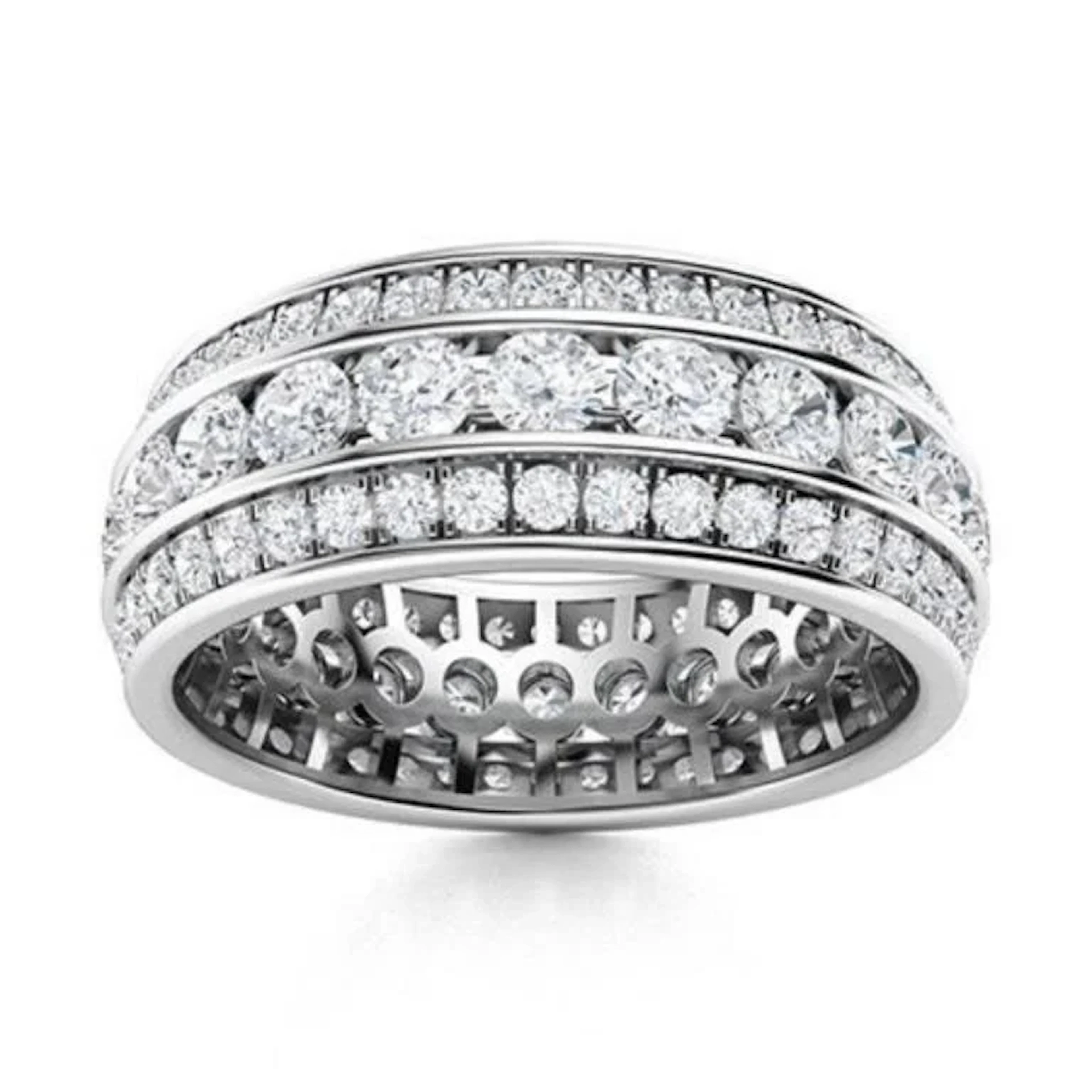 Gold & White Diamond 7.00 Cts Eternity Ring