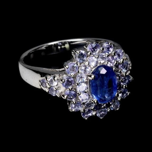 Natural Kyanite & Tanzanite Ring