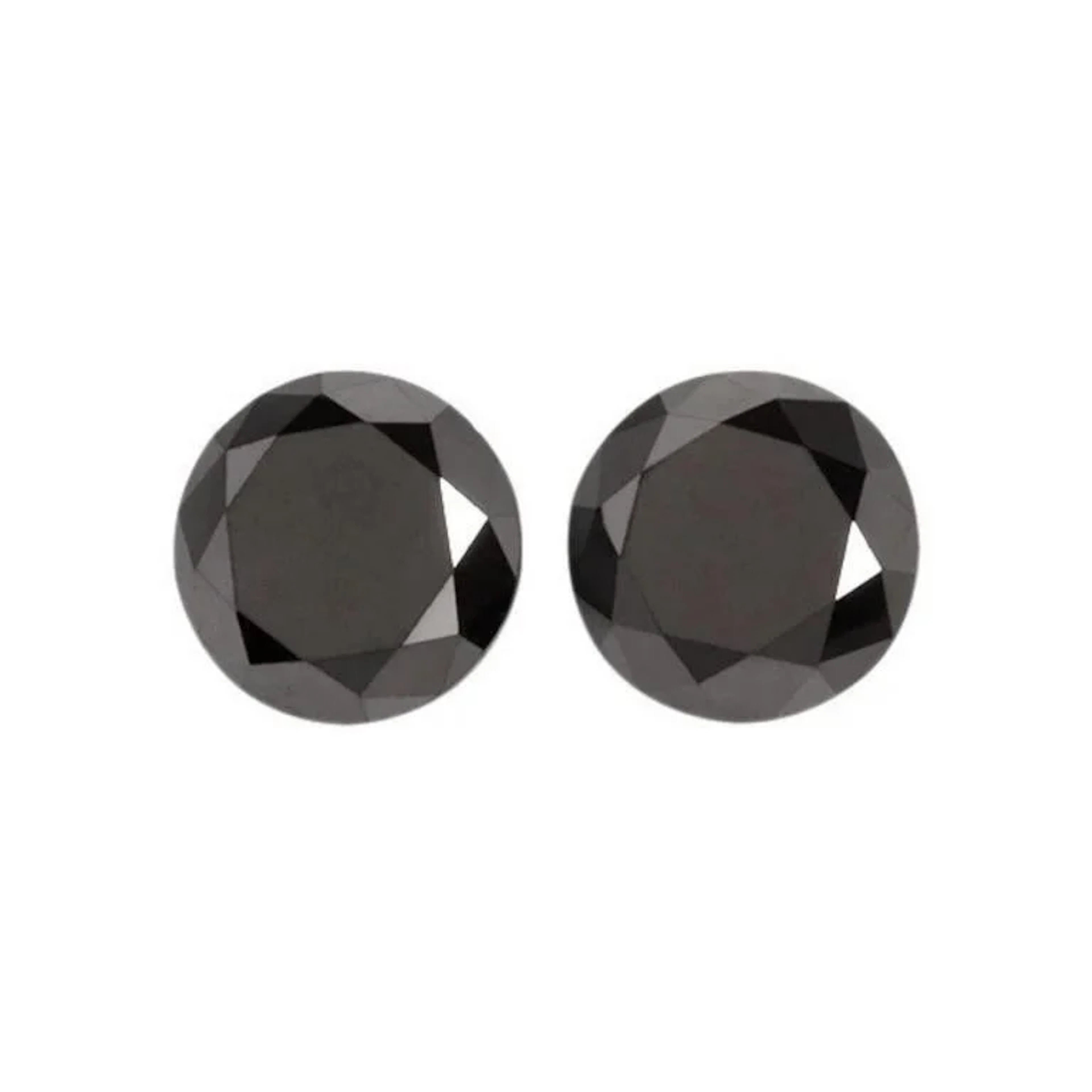 Lab Brilliant Black Diamond Pair 6.12 Carats