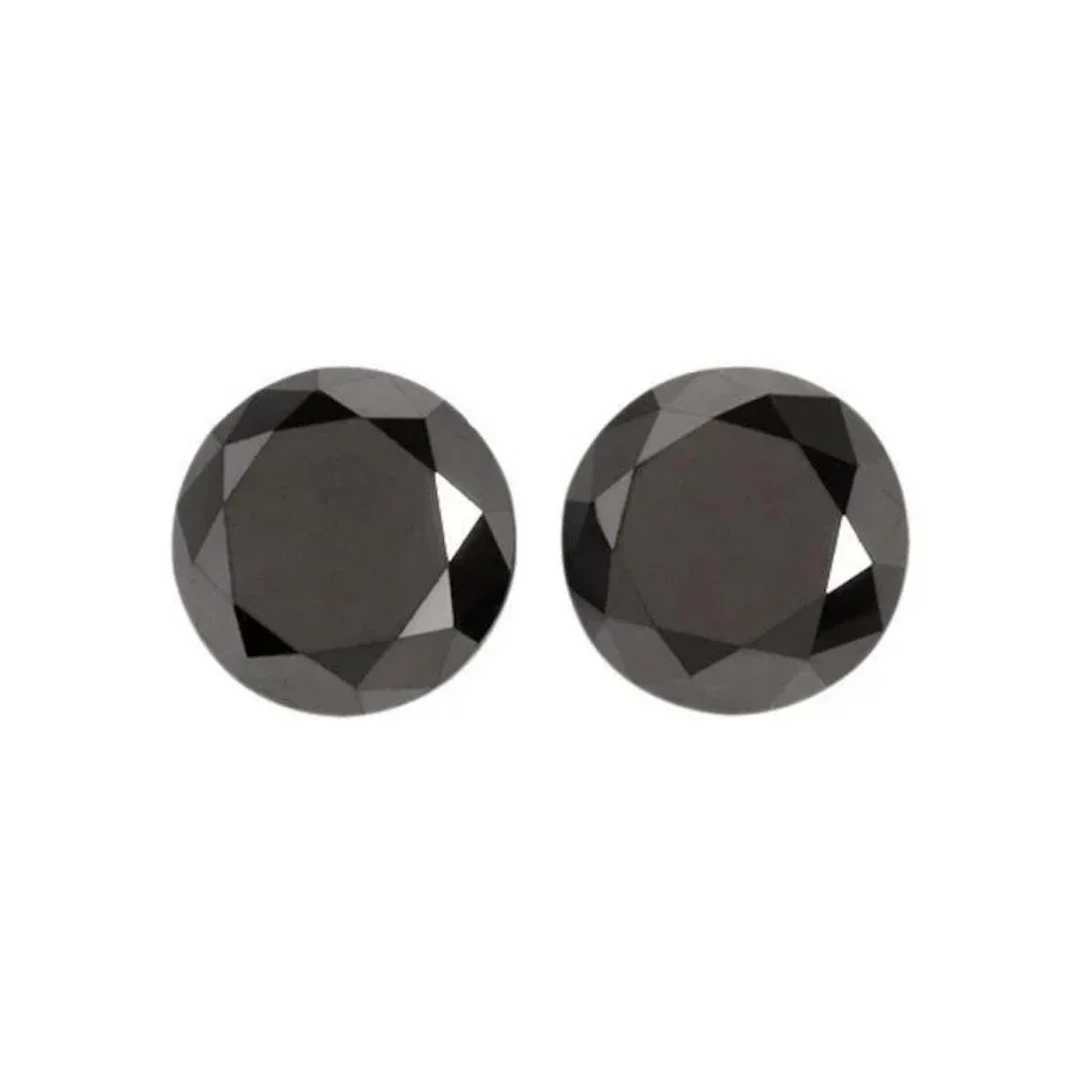 Lab Brilliant Black Diamond Pair 6.12 Carats