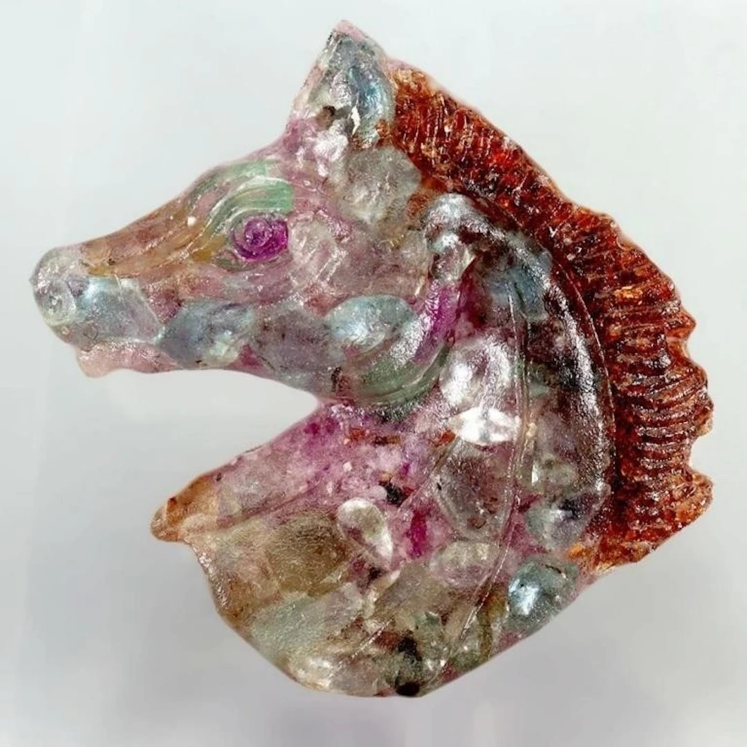 Natural Cambodian Zircon Ruby & Garnet Carving