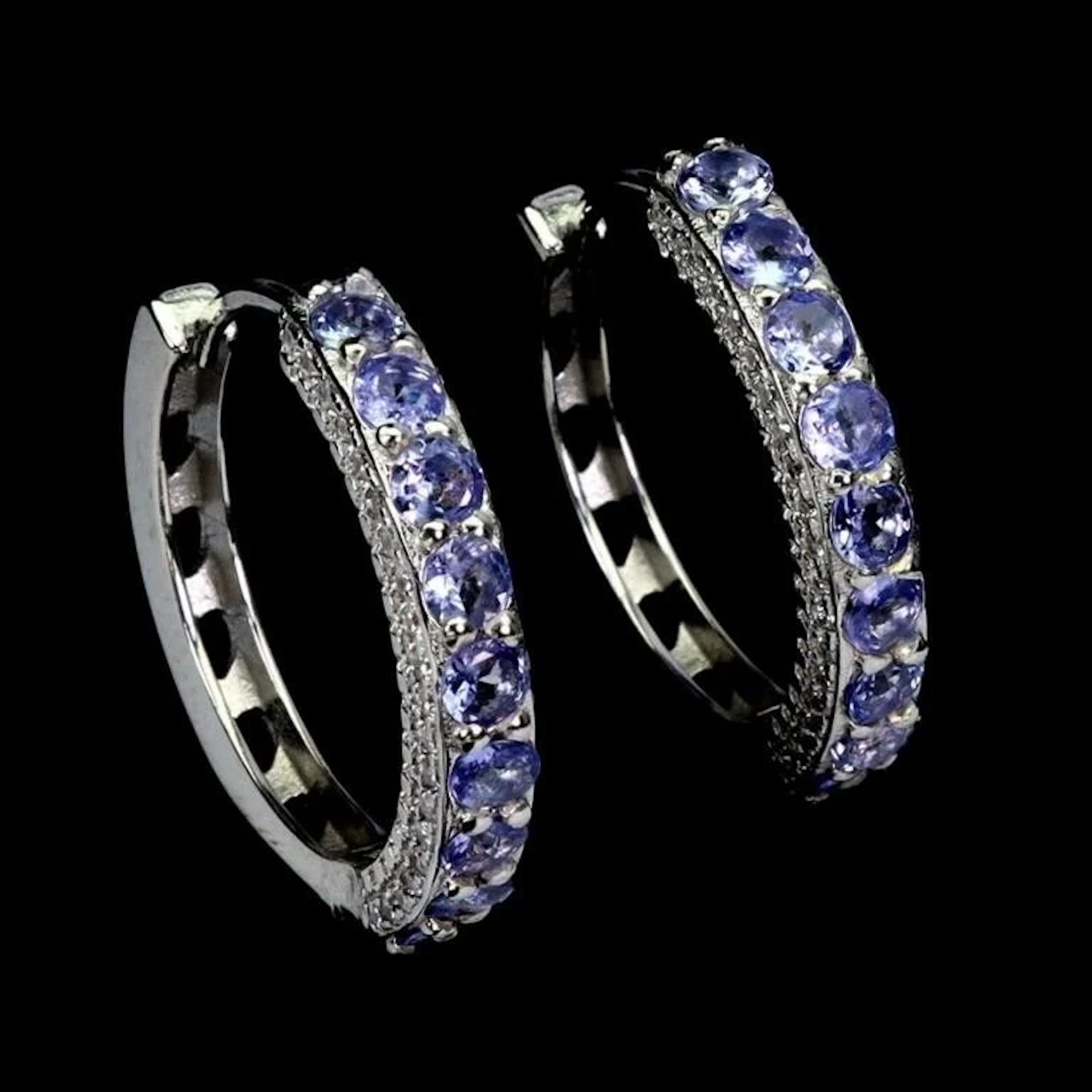 Natural Round Tanzanite Earrings