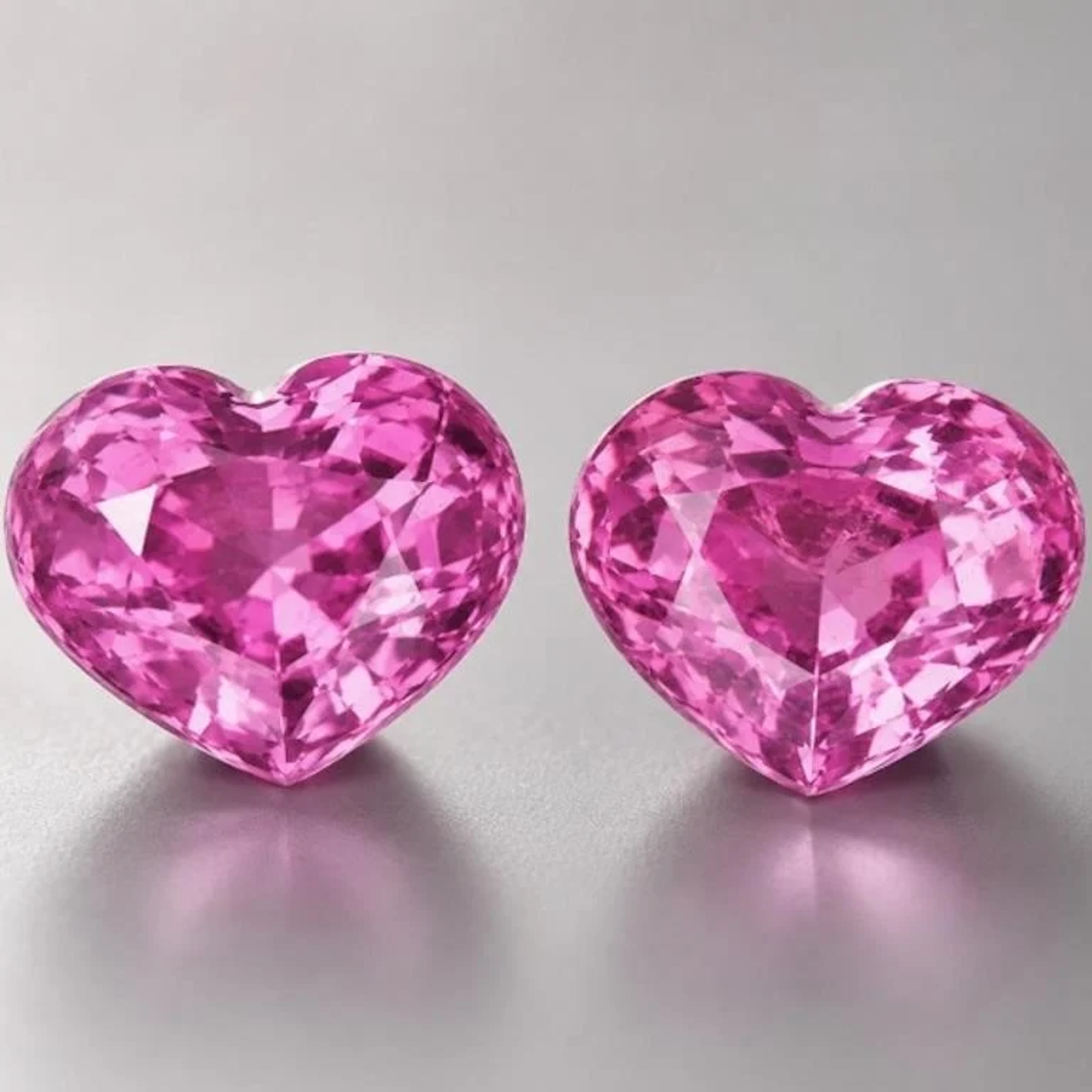 Natural Mahenge Heart Pink Spinel Pair [Flawless-V