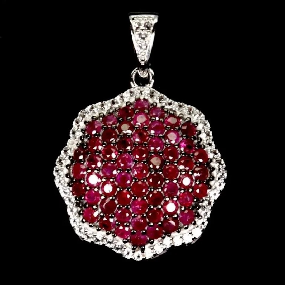 Natural Burma Red Ruby Pendant