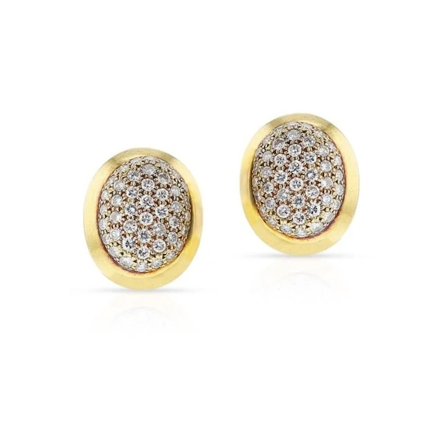 18k Gold & White Diamonds EarRings