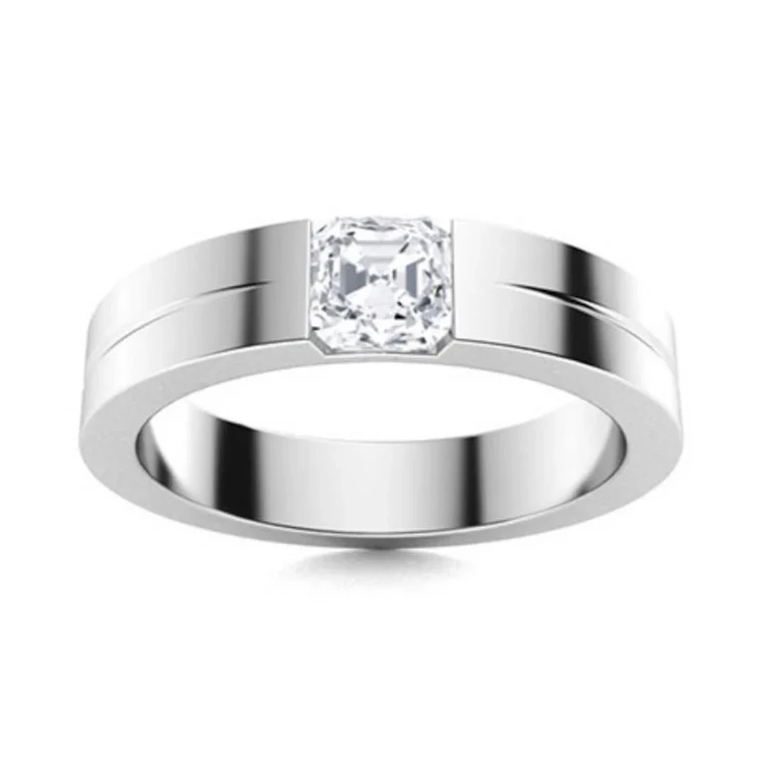 Gold & Brilliant White Diamond 1 Cts Ring - E/VVS