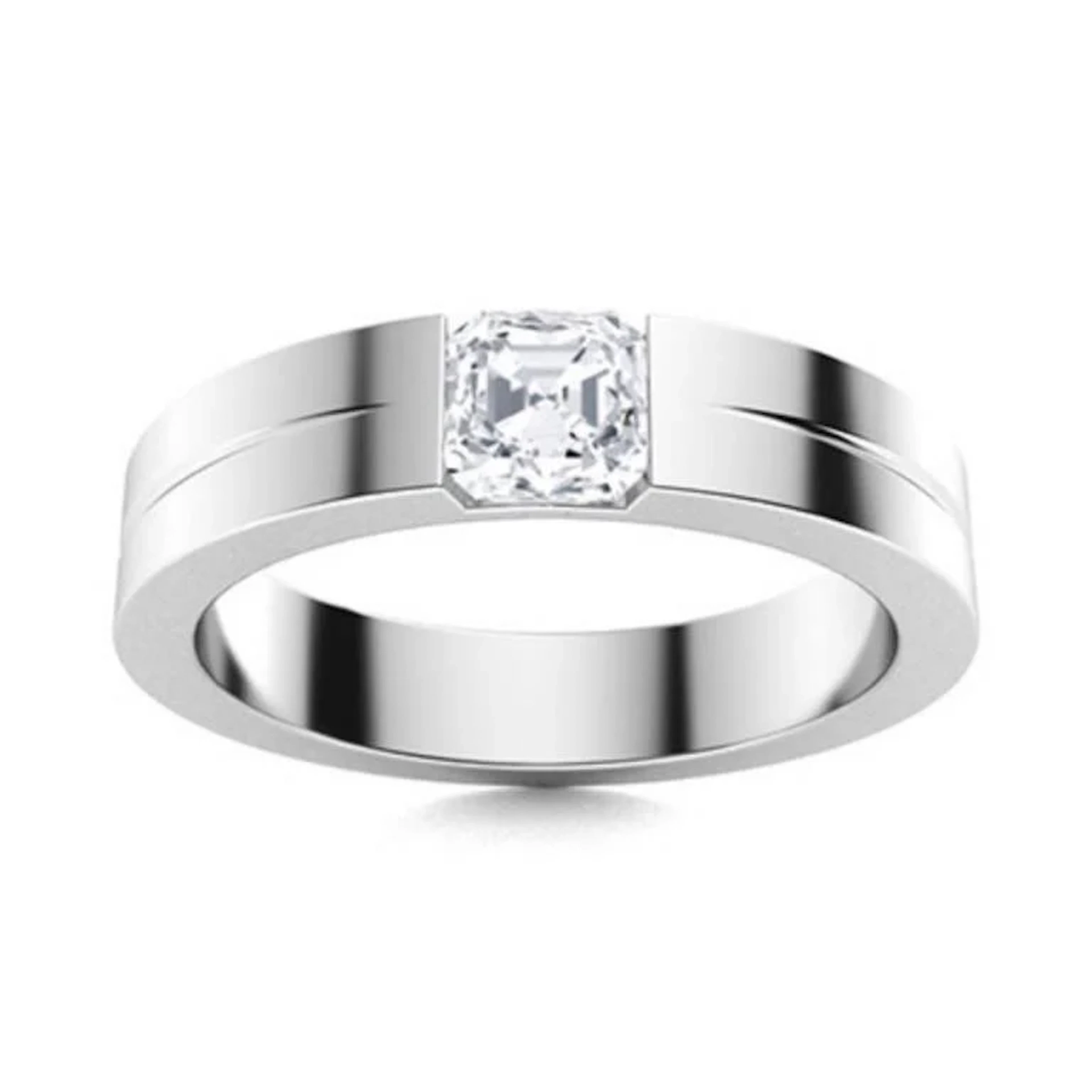 Gold & Brilliant White Diamond 1 Cts Ring - E/VVS