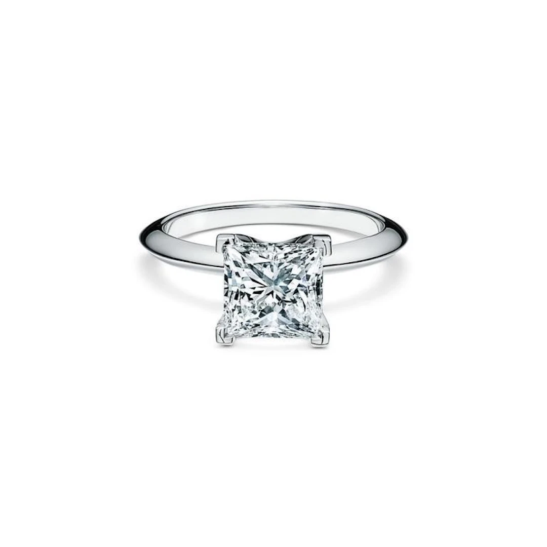 Gold & Lab Princess Diamond 2 Cts Ring - E/VVS