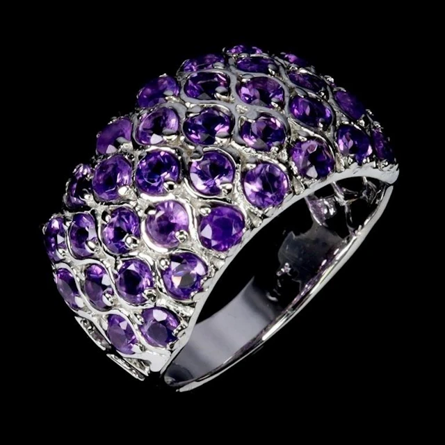 Natural Uruguay Purple Amethyst Ring