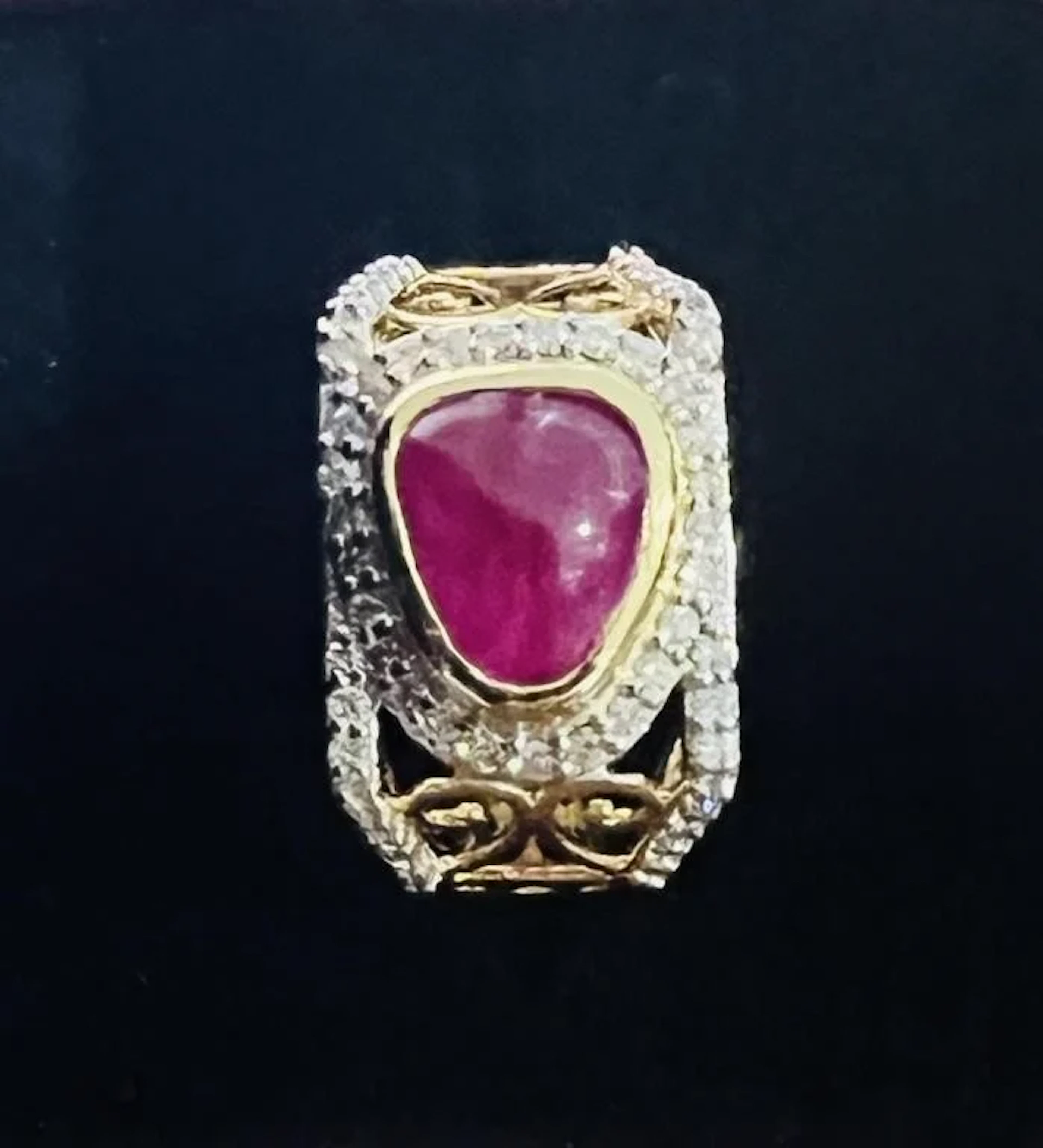 Natural Antique Burma Red Ruby 4.56 Cts Ring - GI