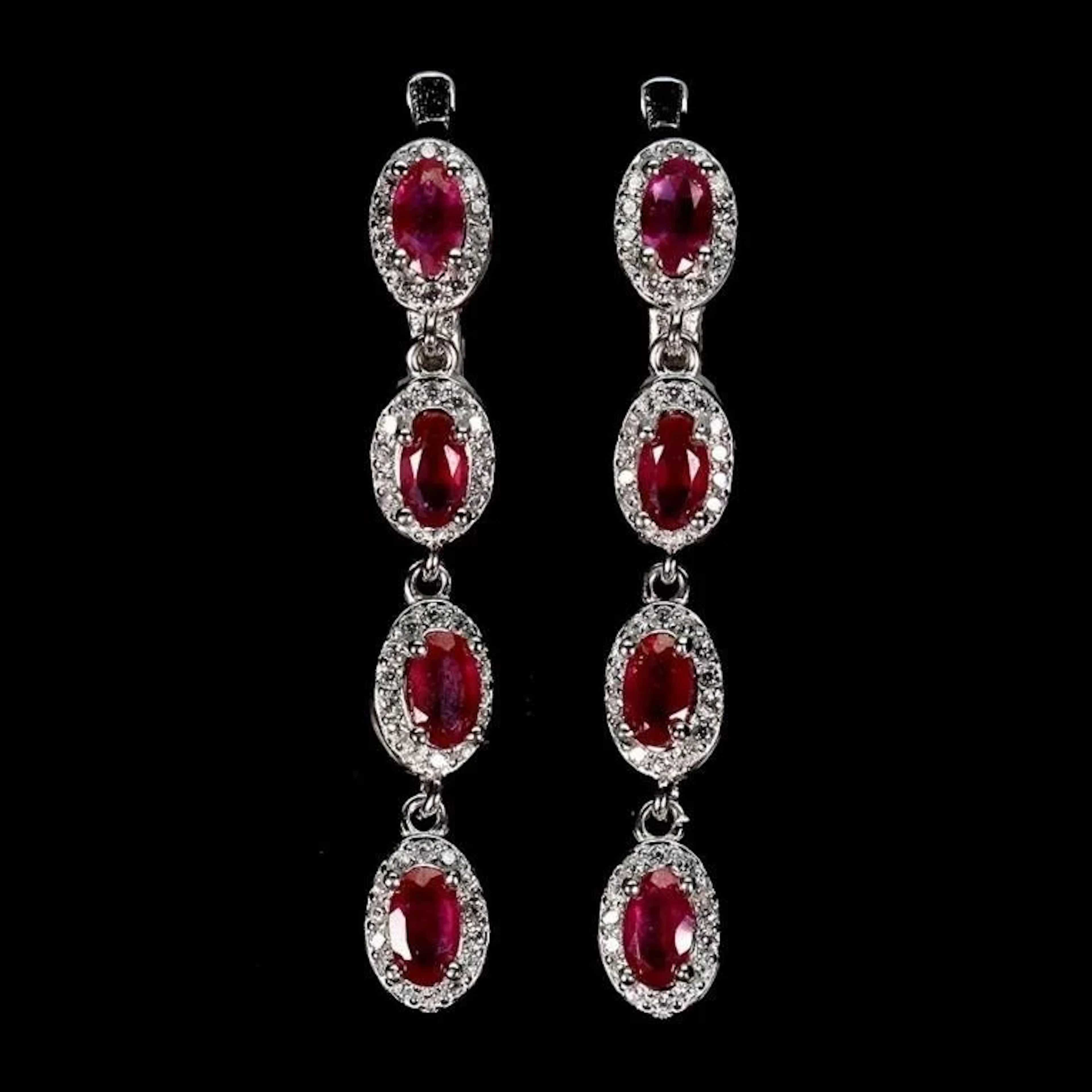 Natural Pigeon Blood Red Ruby Earrings